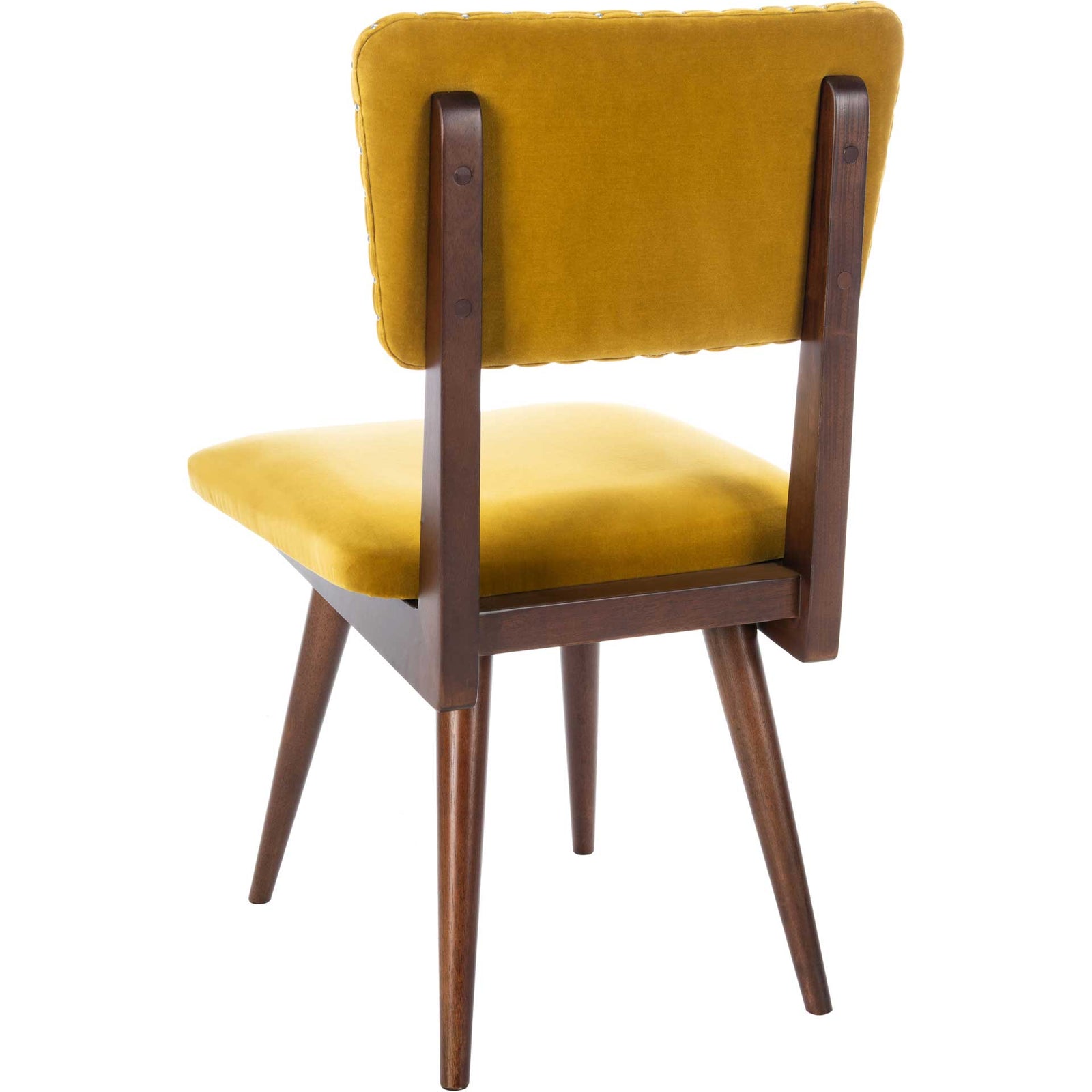 August Dining Chair Gold/Dark Walnut (Set of 2)