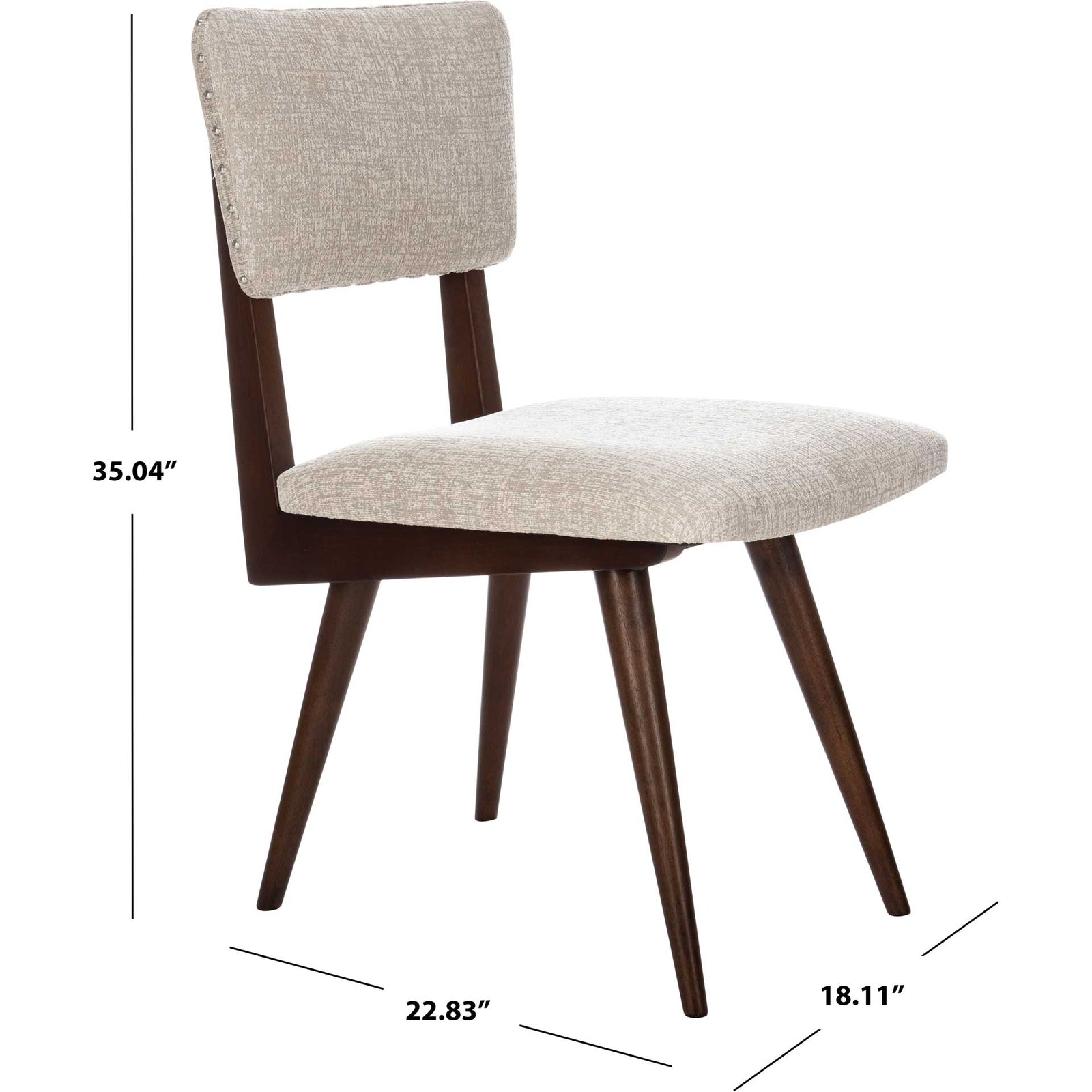 August Dining Chair Taupe/Dark Walnut (Set of 2)