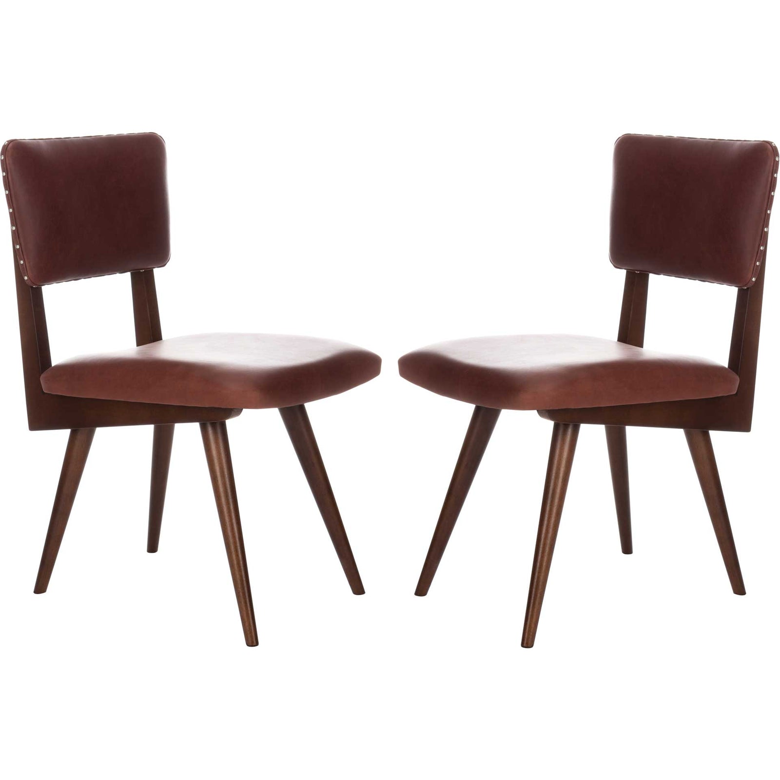 August Dining Chair Oxblood/Dark Walnut (Set of 2)
