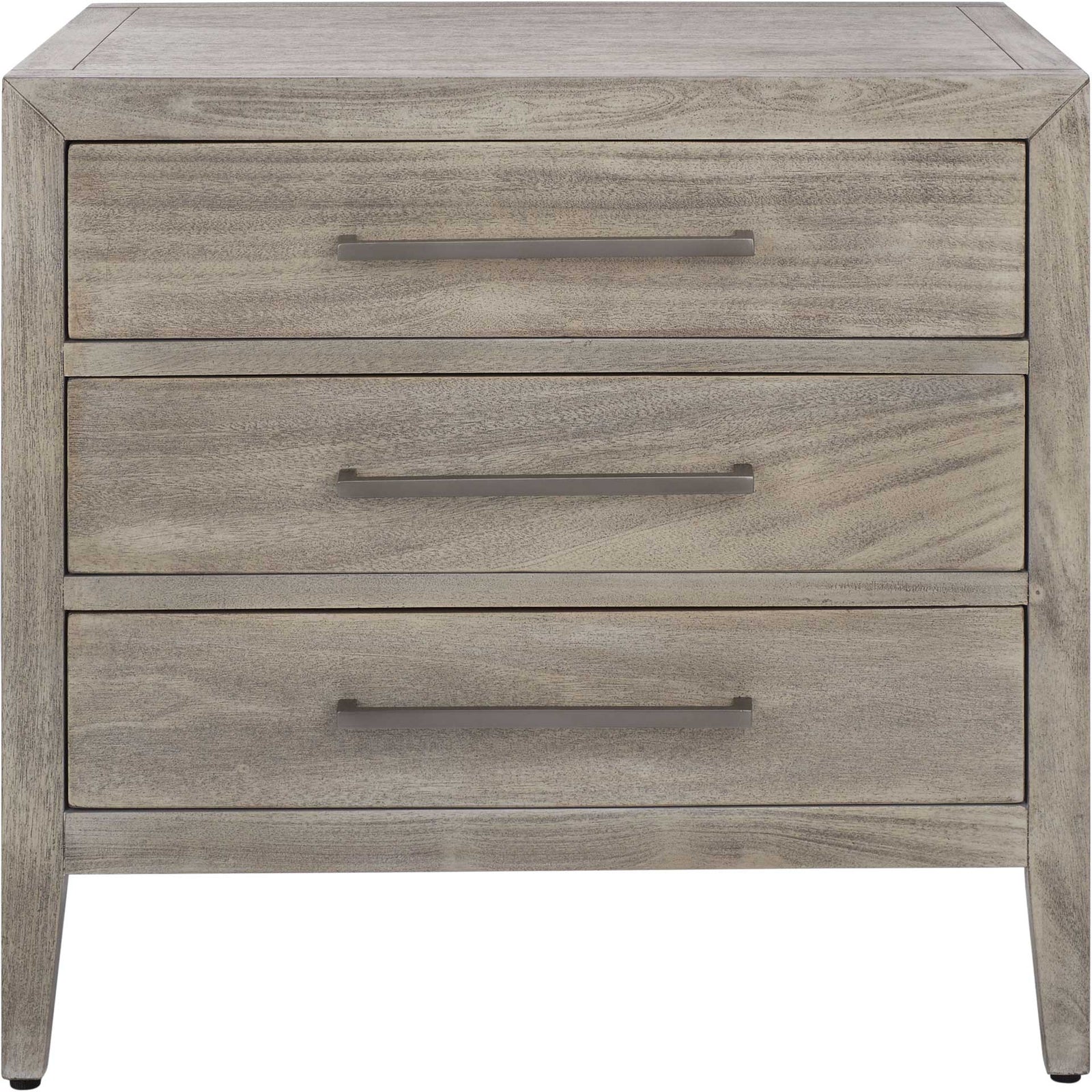 Arleana 3 Drawer Wood Nightstand Light Gray