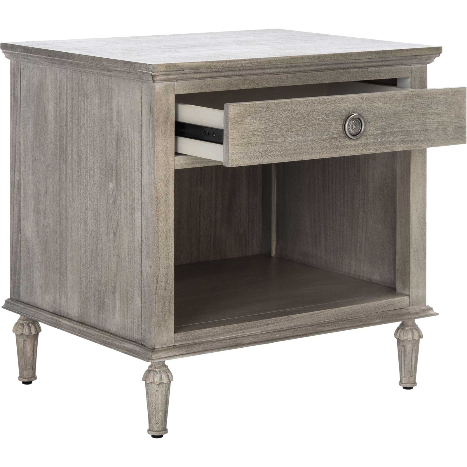 Lila 1 Drawer Wood Nightstand Light Gray