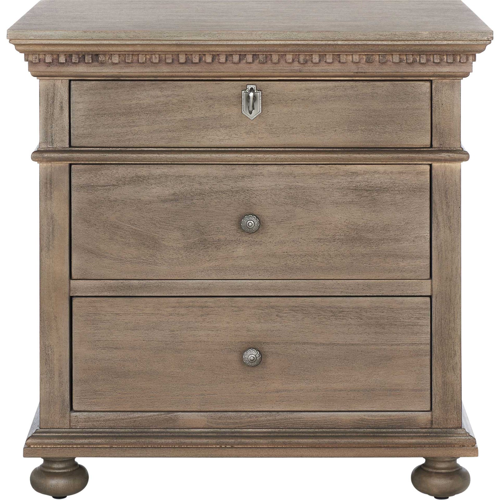 Alanis 3 Drawer Wood Nightstand Light Brown