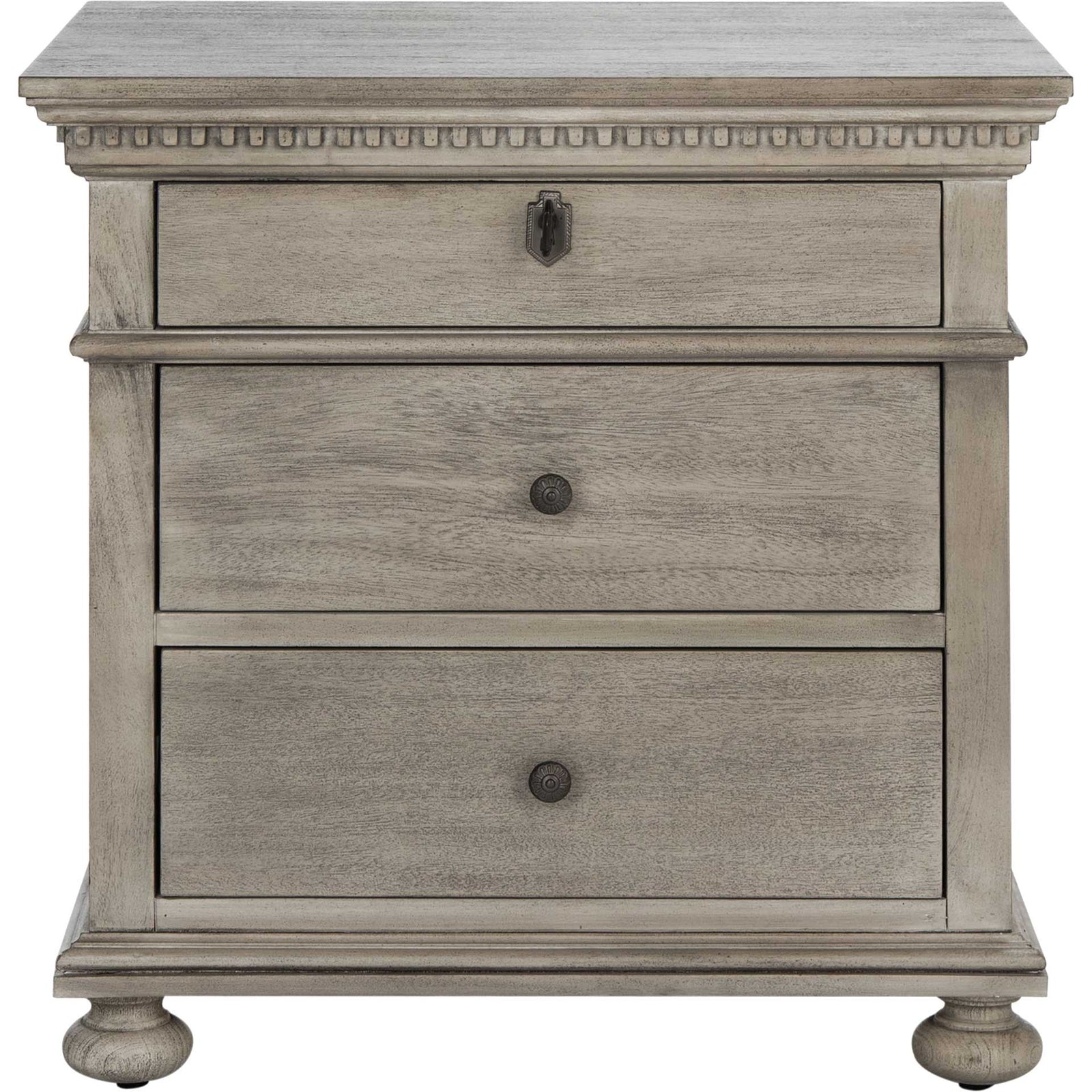 Alanis 3 Drawer Wood Nightstand Light Gray