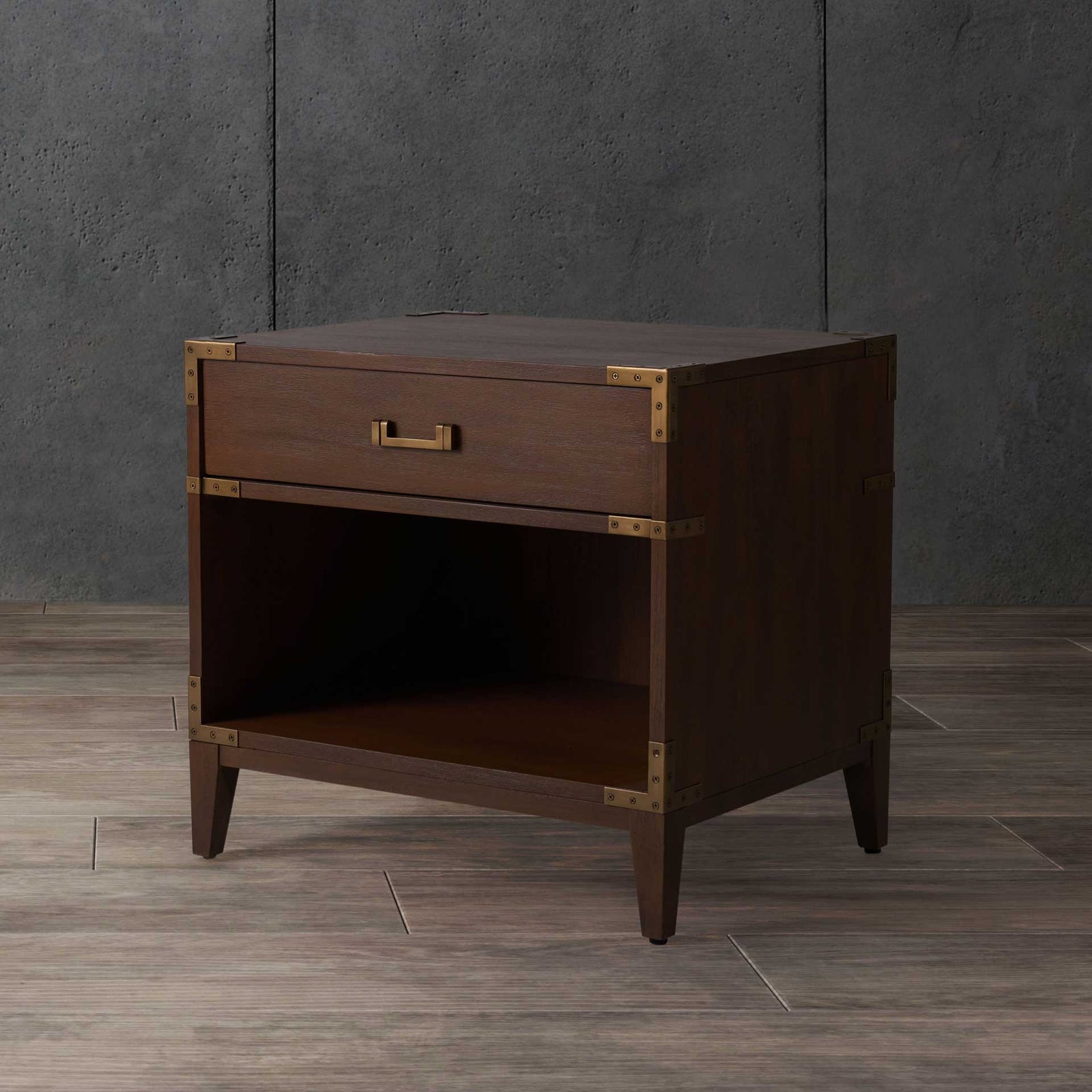Nico 1 Drawer Wood Nightstand Brown