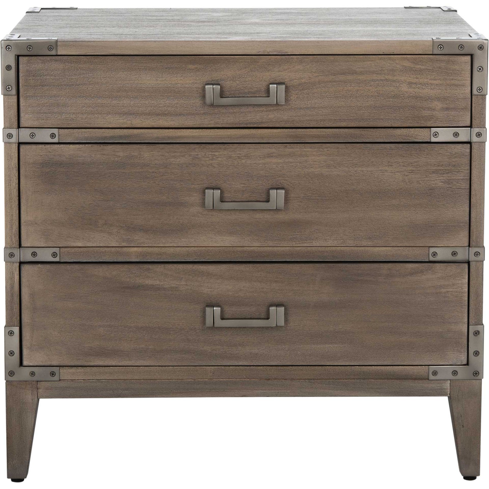 Nico 3 Drawer Wood Nightstand Light Brown