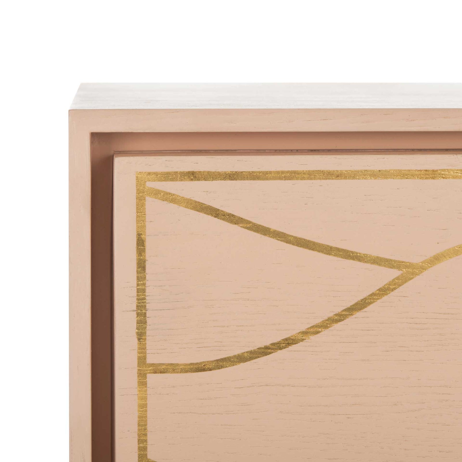 Brett Antique Gold Wave Nightstand Pink/Gold