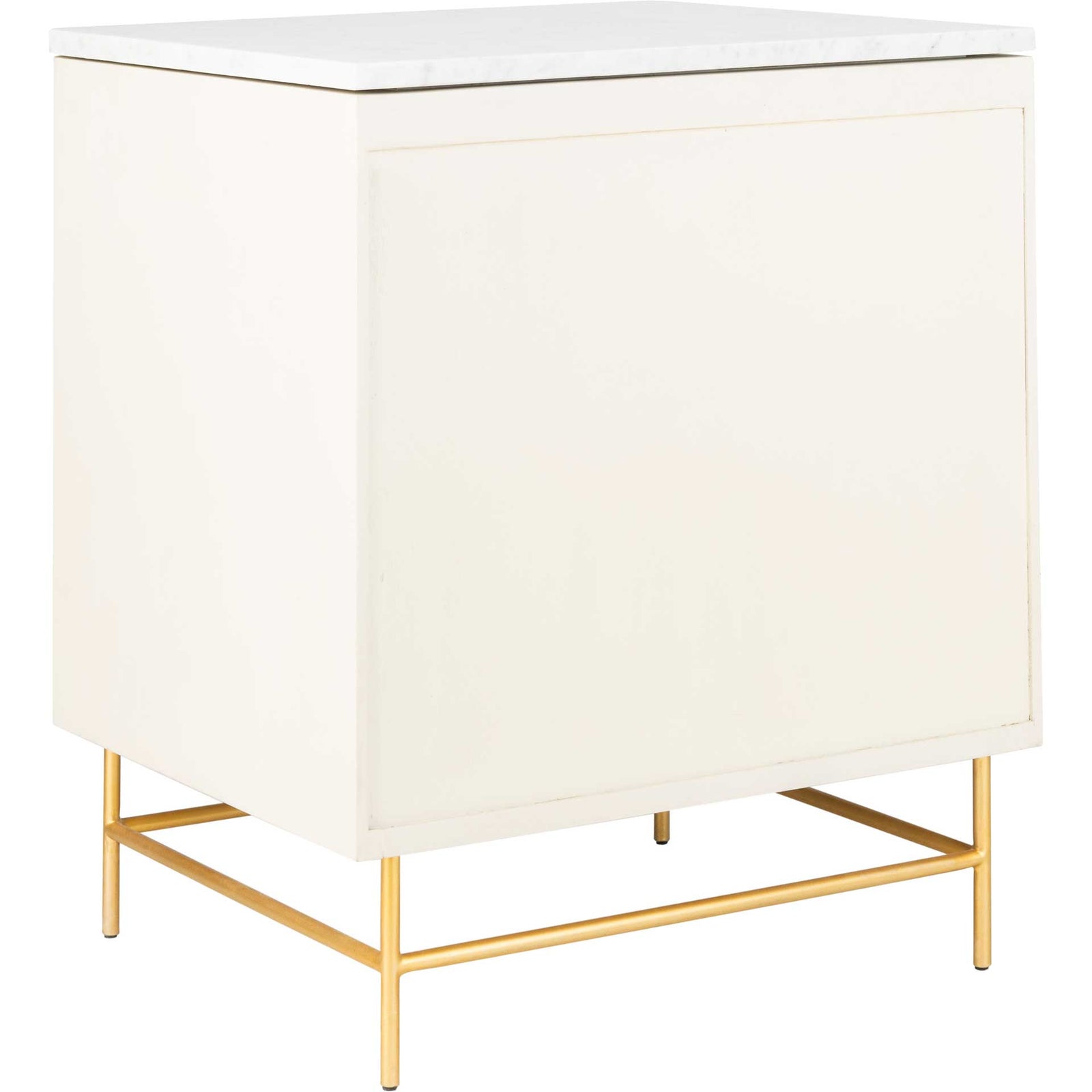 Chart 2 Drawer Nightstand White/Gold