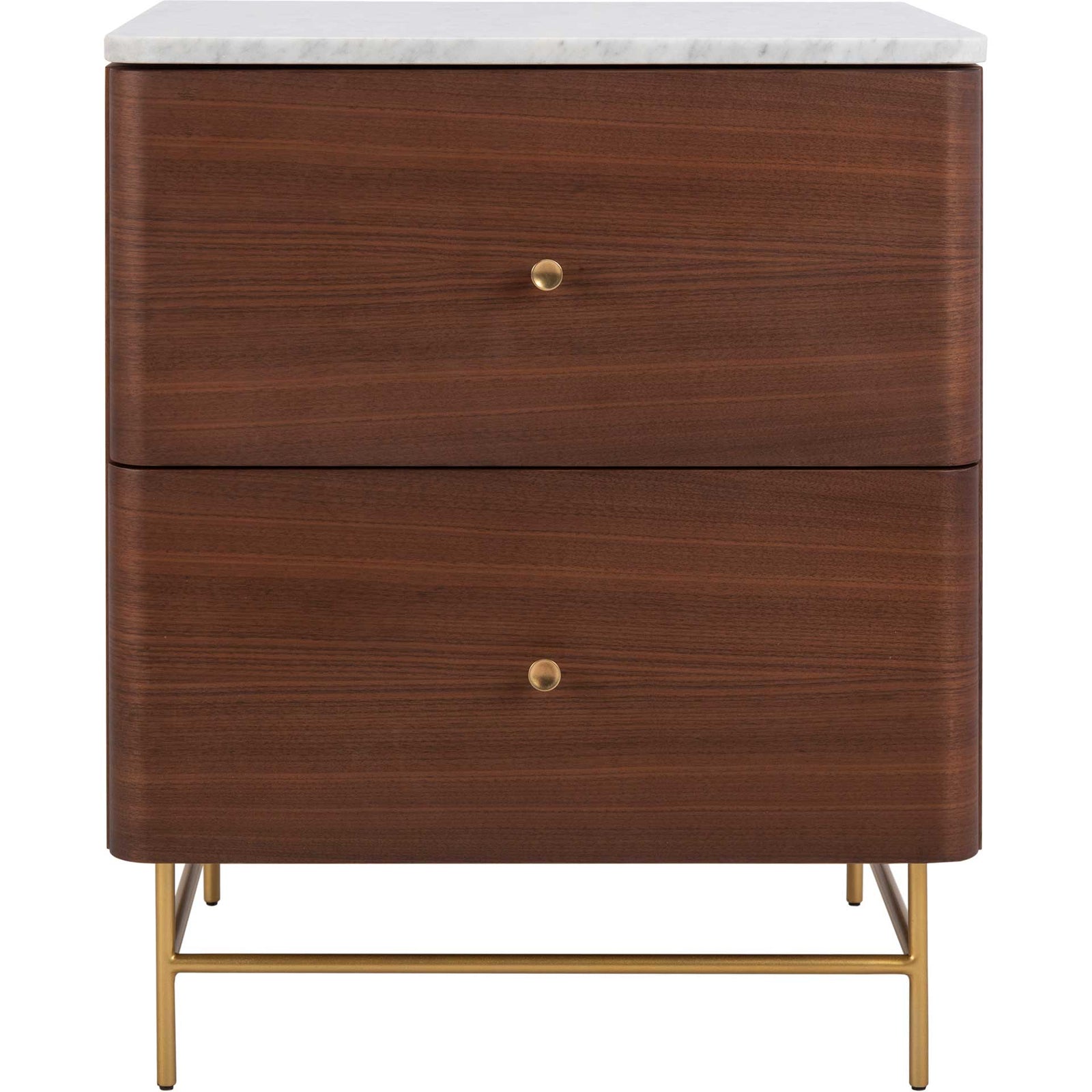 Chart 2 Drawer Nightstand Natural/Gold