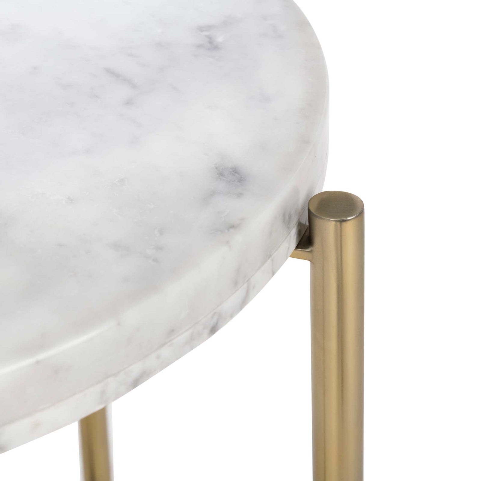 Caden End Table White/Gold