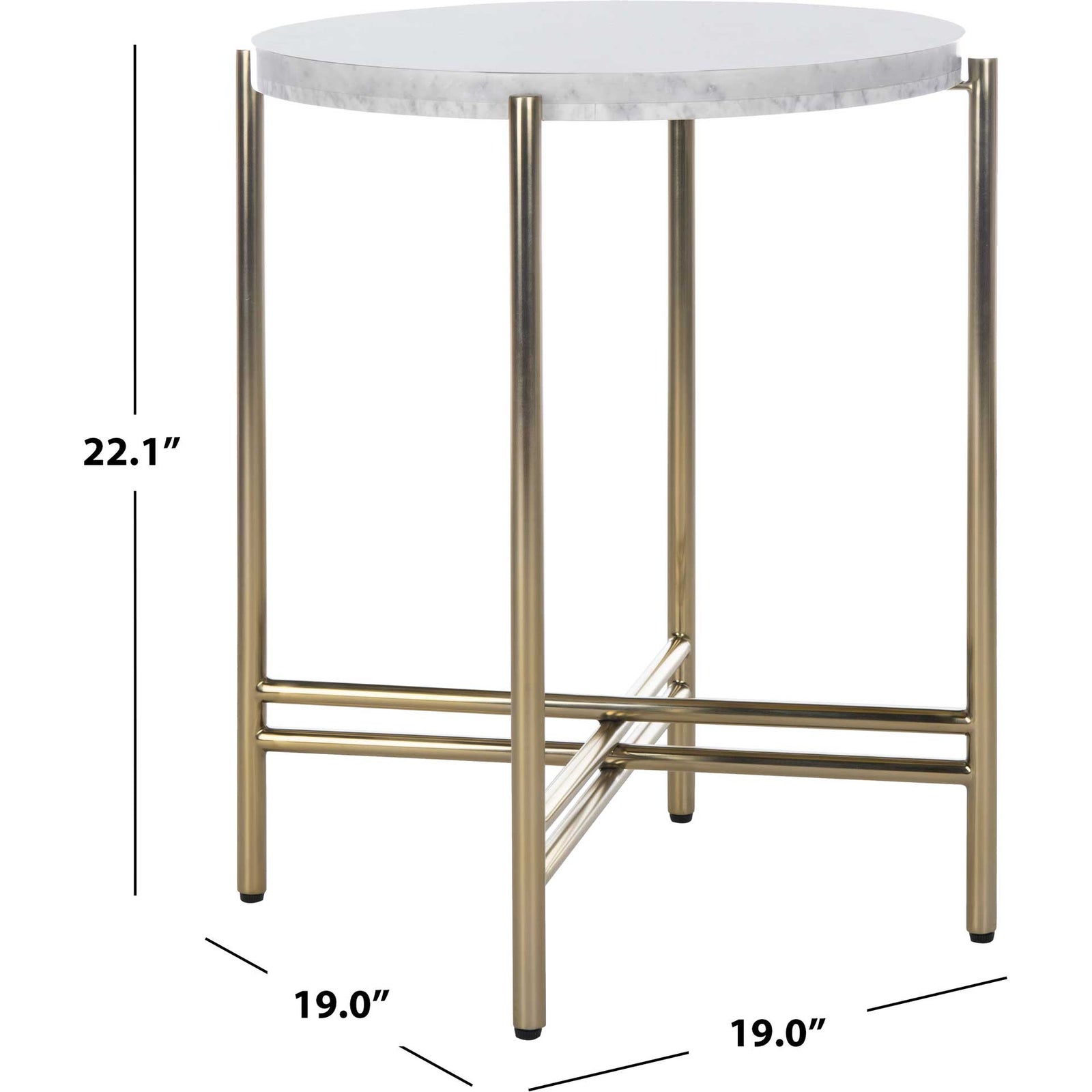 Caden End Table White/Gold