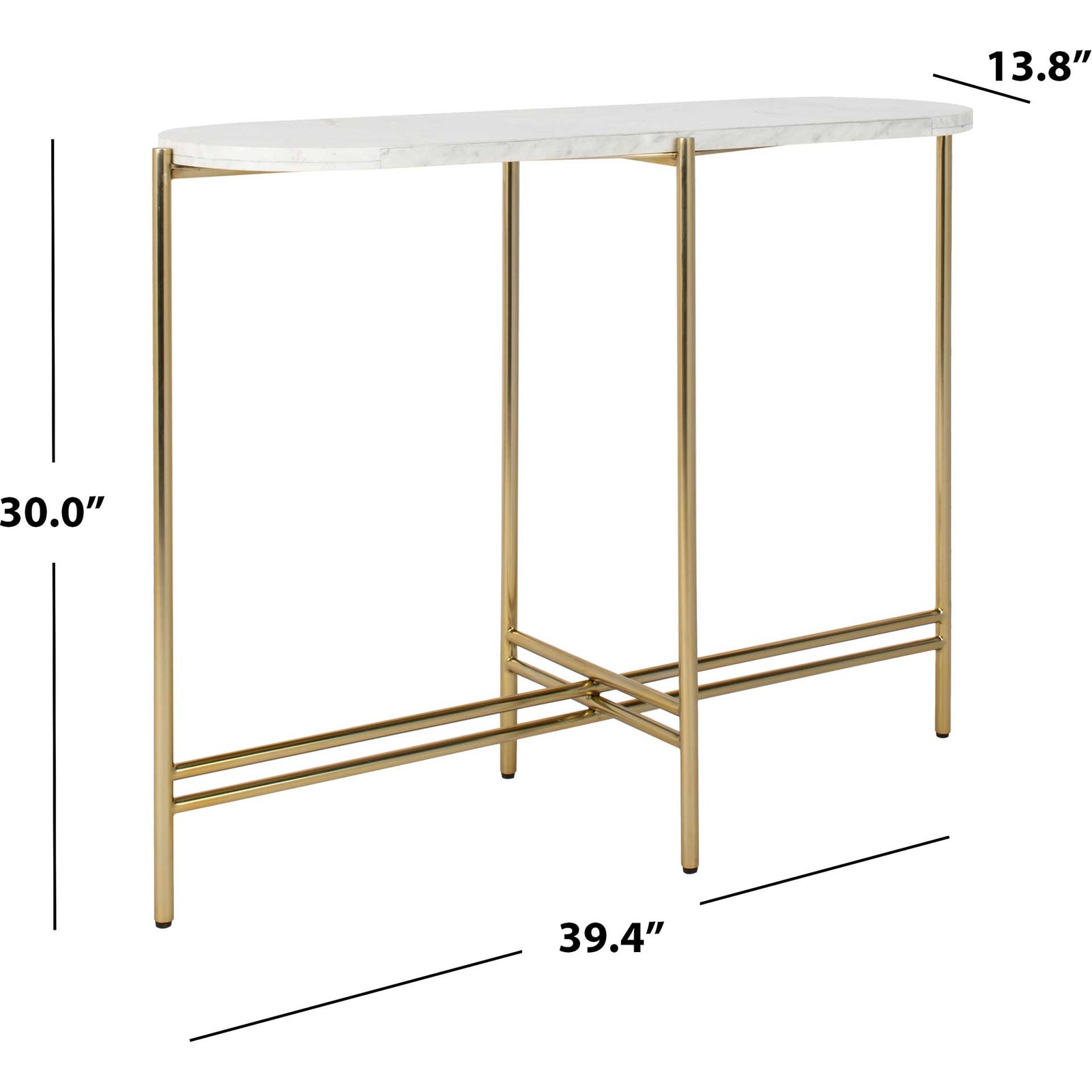 Caden Small Console Table White/Gold