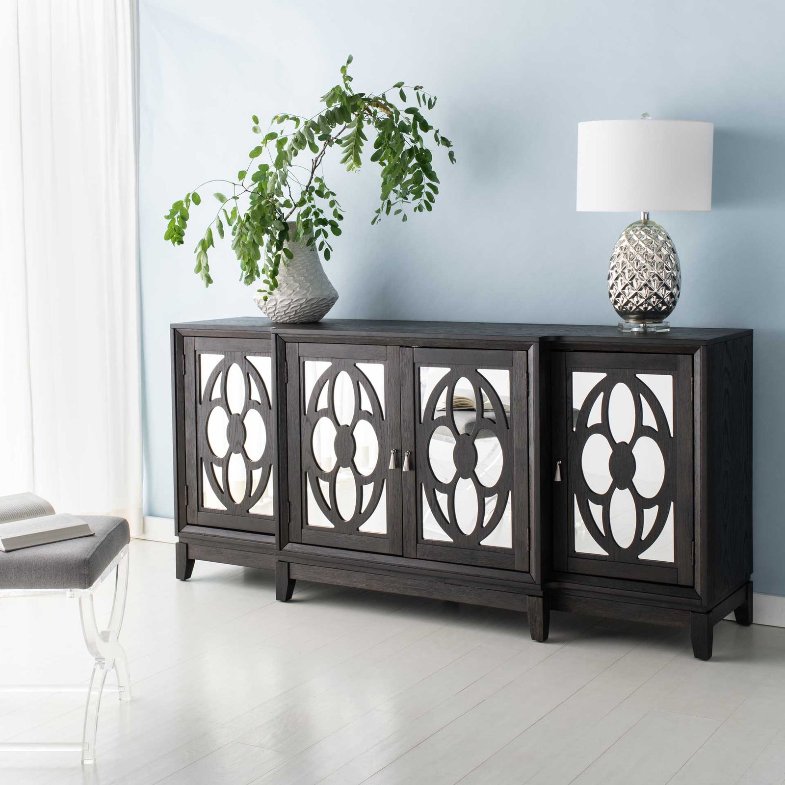Makani Mirrored Sideboard Black