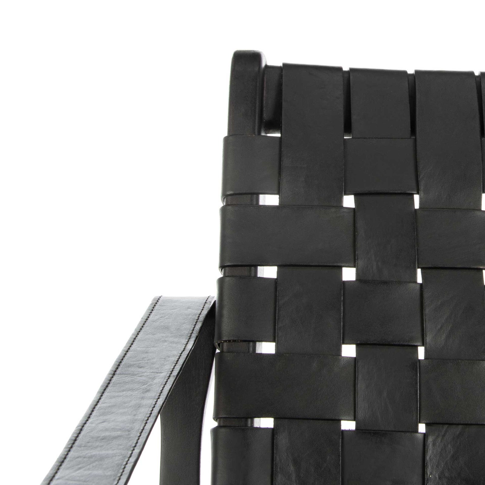 Diya Leather Safari Chair Black