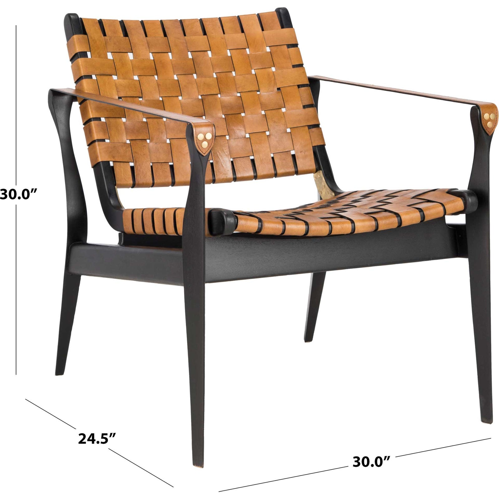 Diya Leather Safari Chair Brown/Black