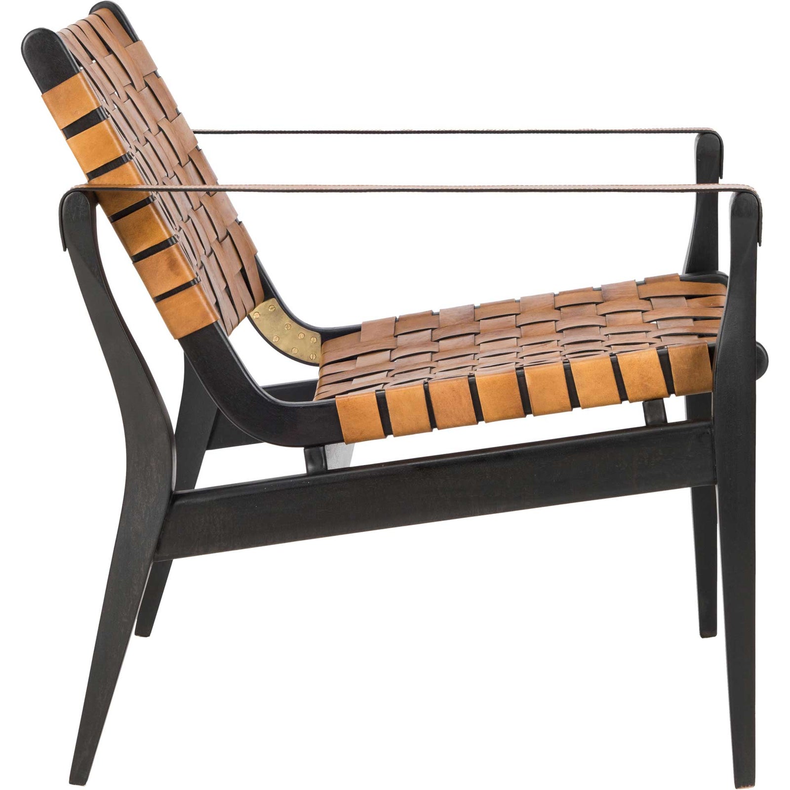 Diya Leather Safari Chair Brown/Black
