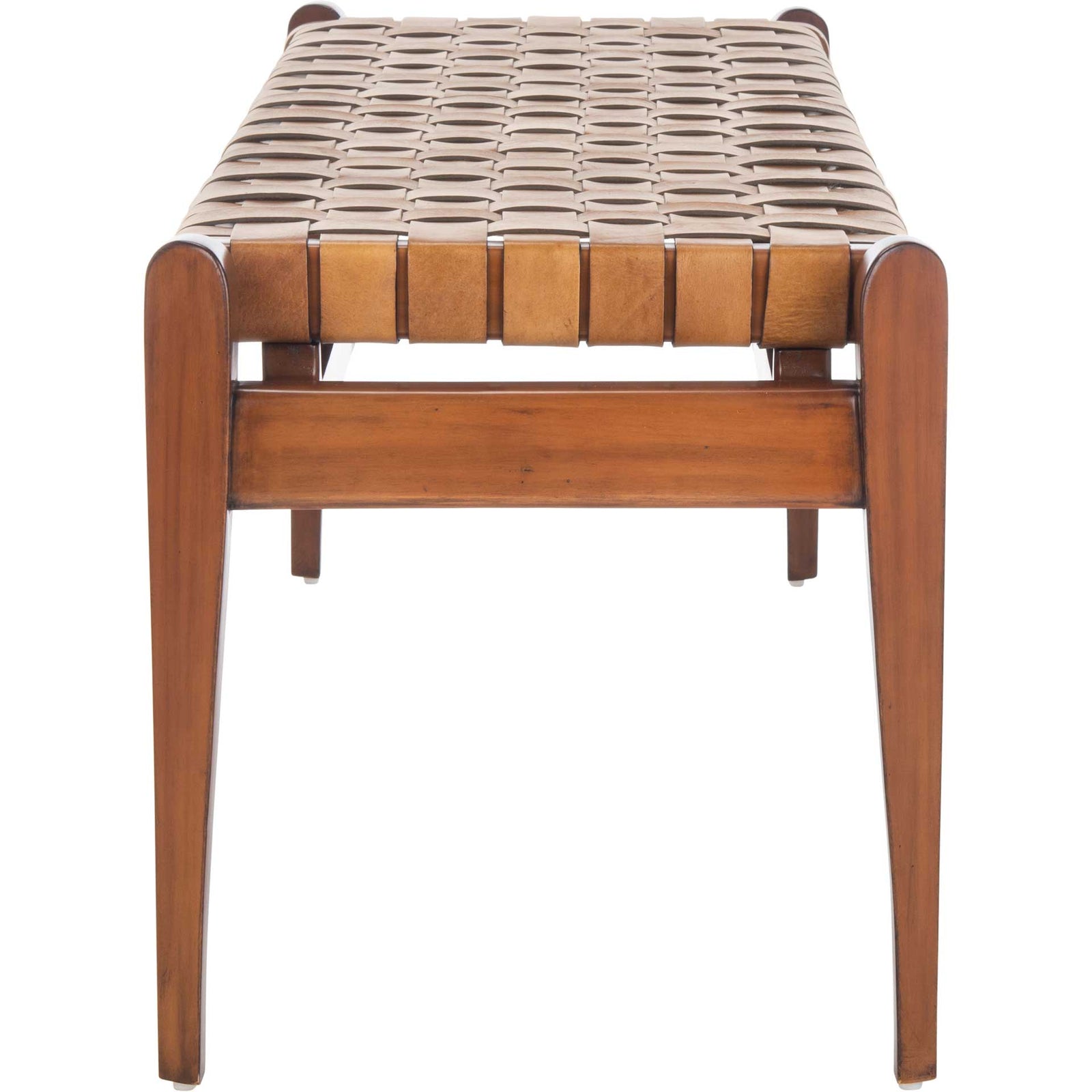 Diya Leather Bench Brown/Light Brown