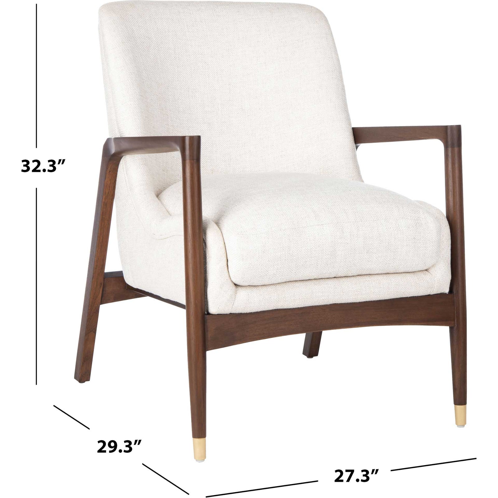 Flourish Mid-Century Accent Chair Cream