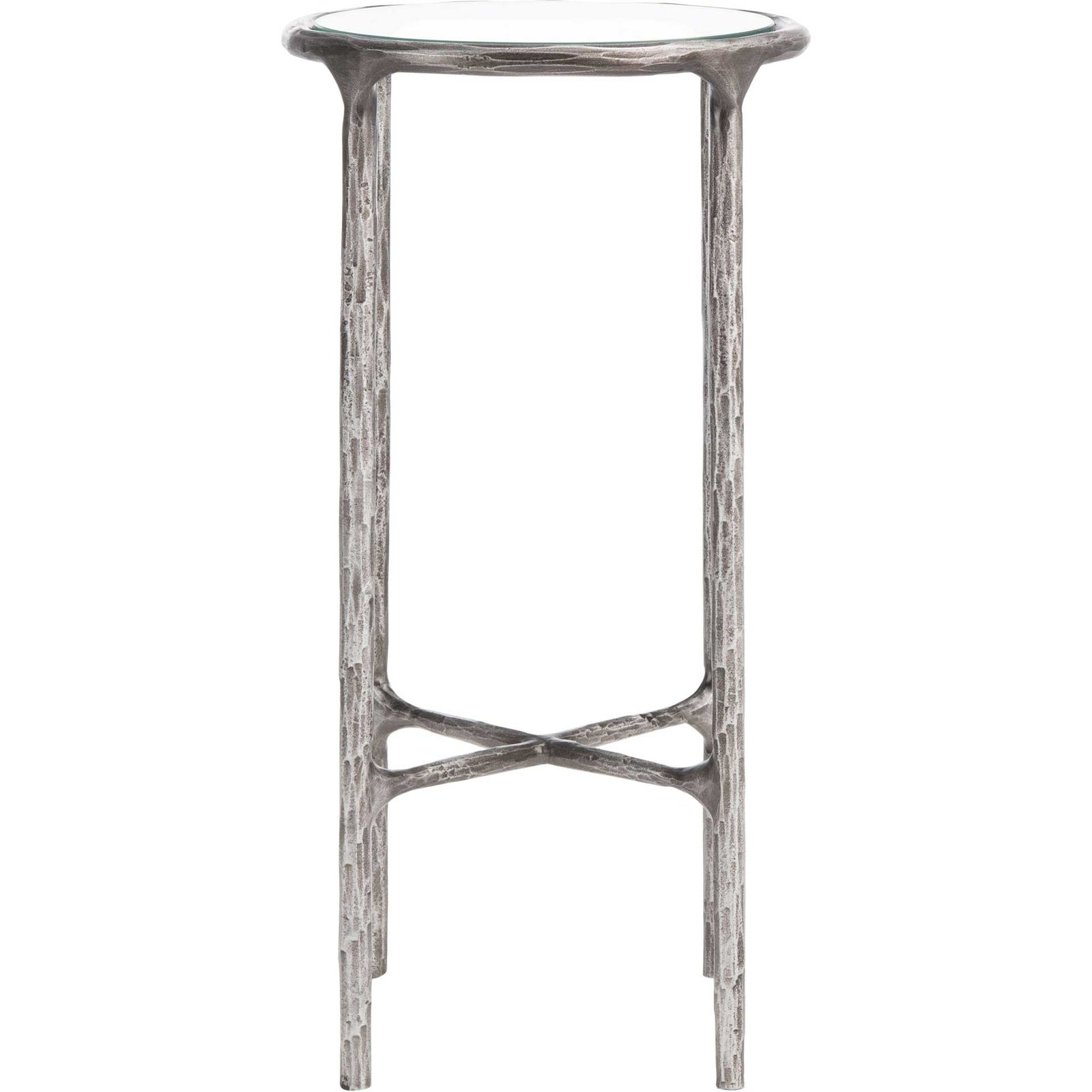 Jenesis Metal Tall Rd End Table Silver