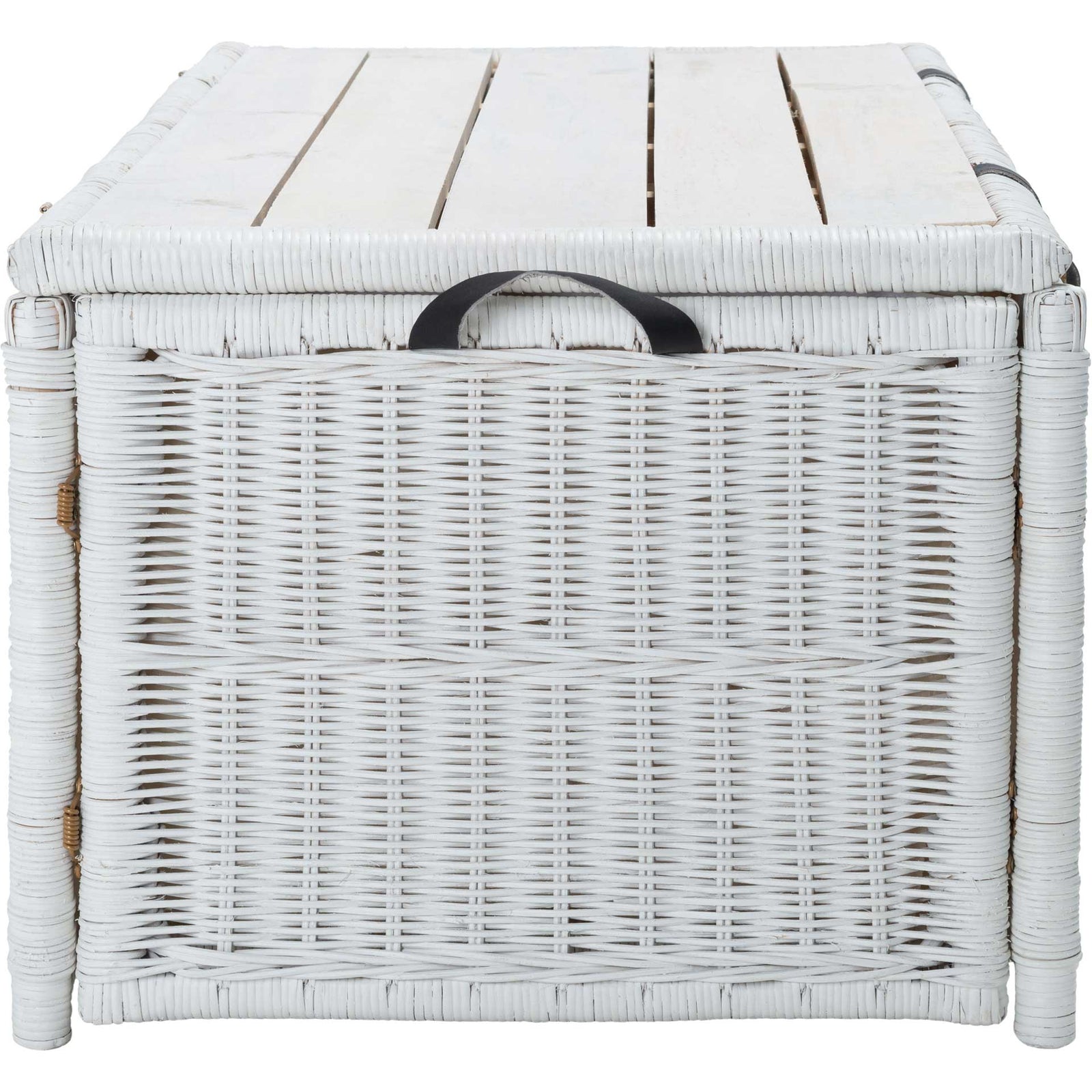 Kenzie Rattan Storage Trunk White/Brown