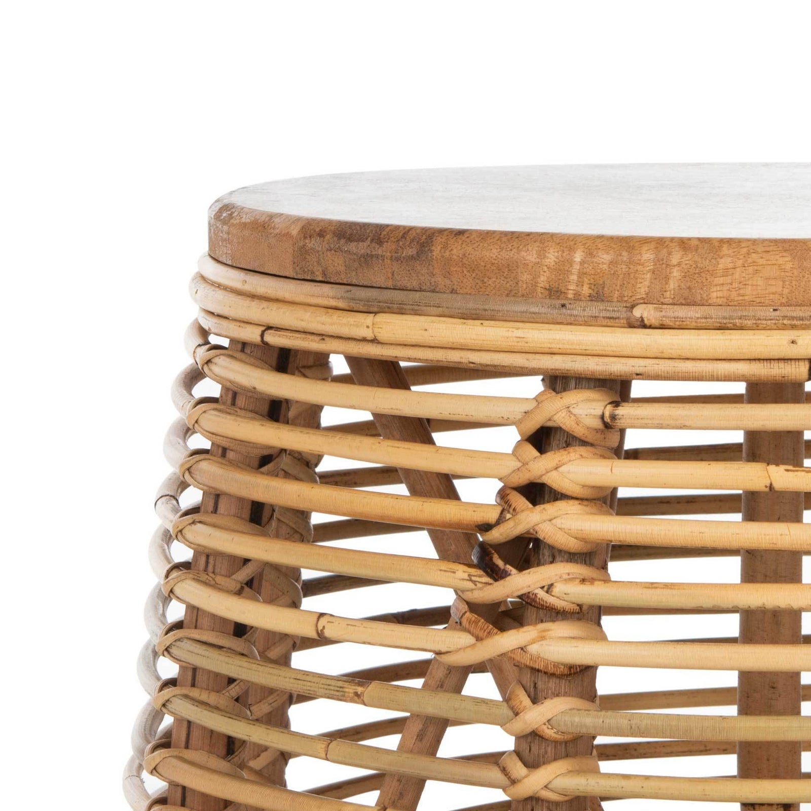 Malakai Rattan Drum Stool Table Natural