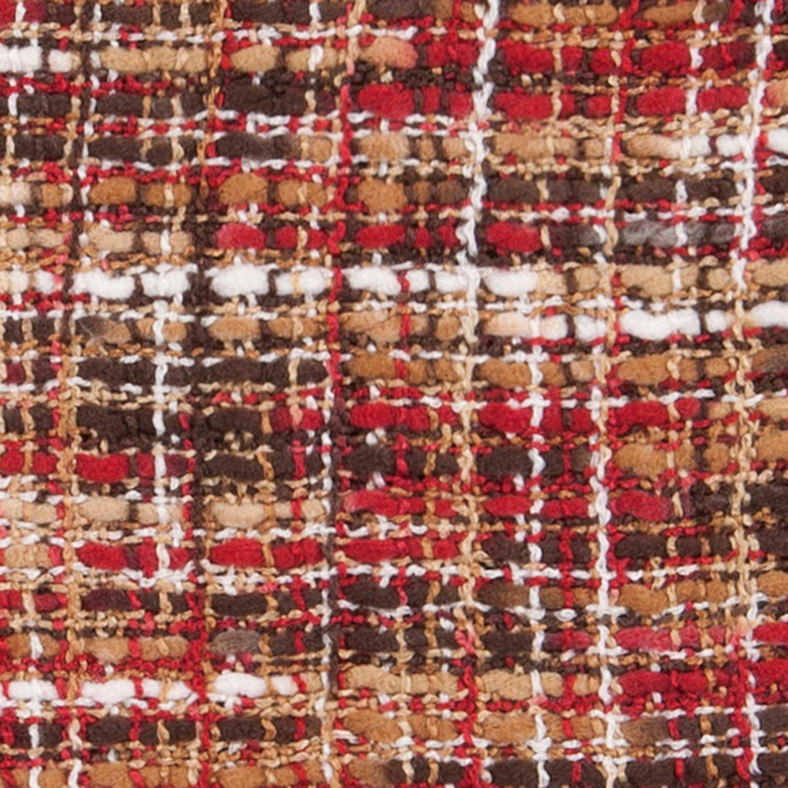 Tajhari Throw Bright Red/Tan/White