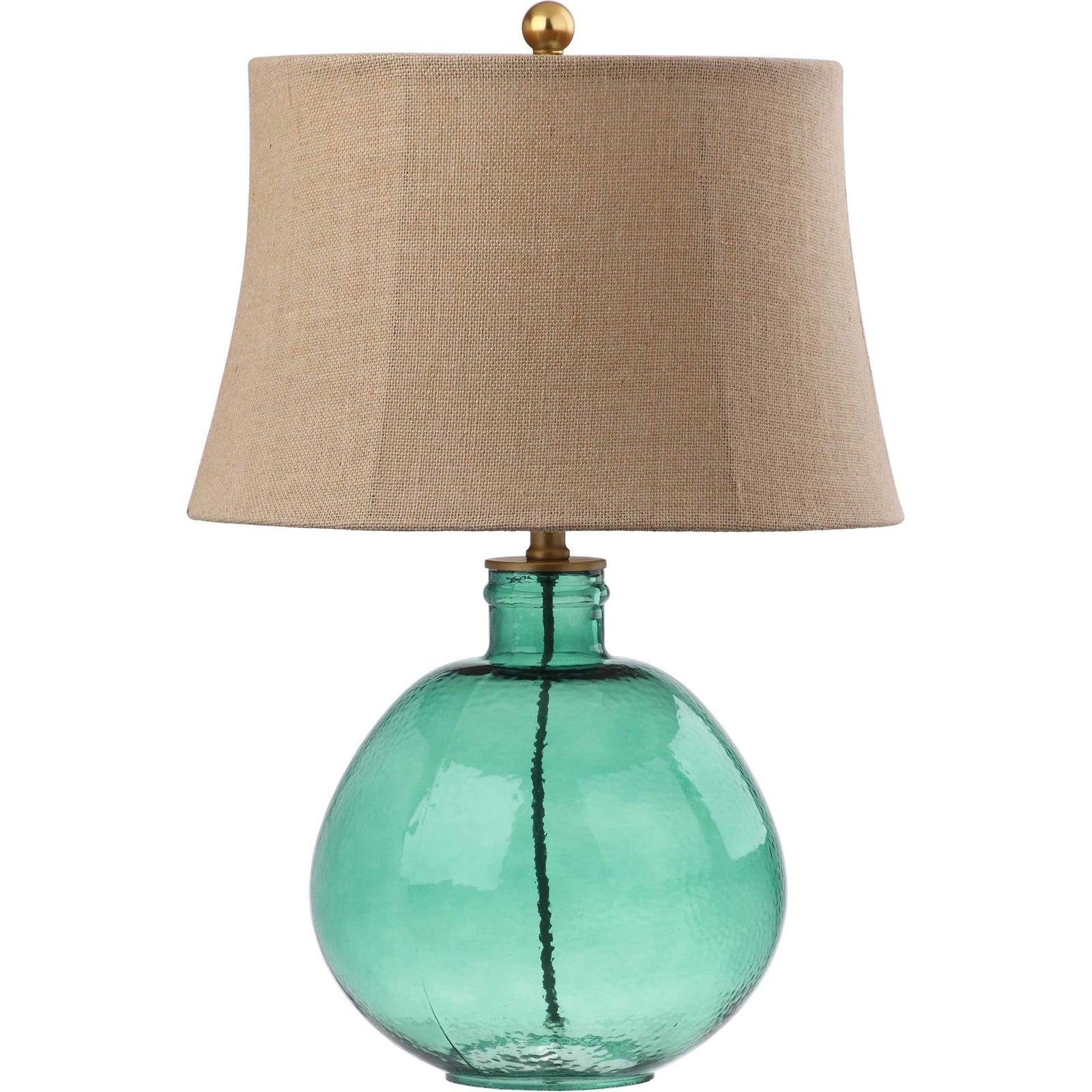 Raven Glass Table Lamp Green