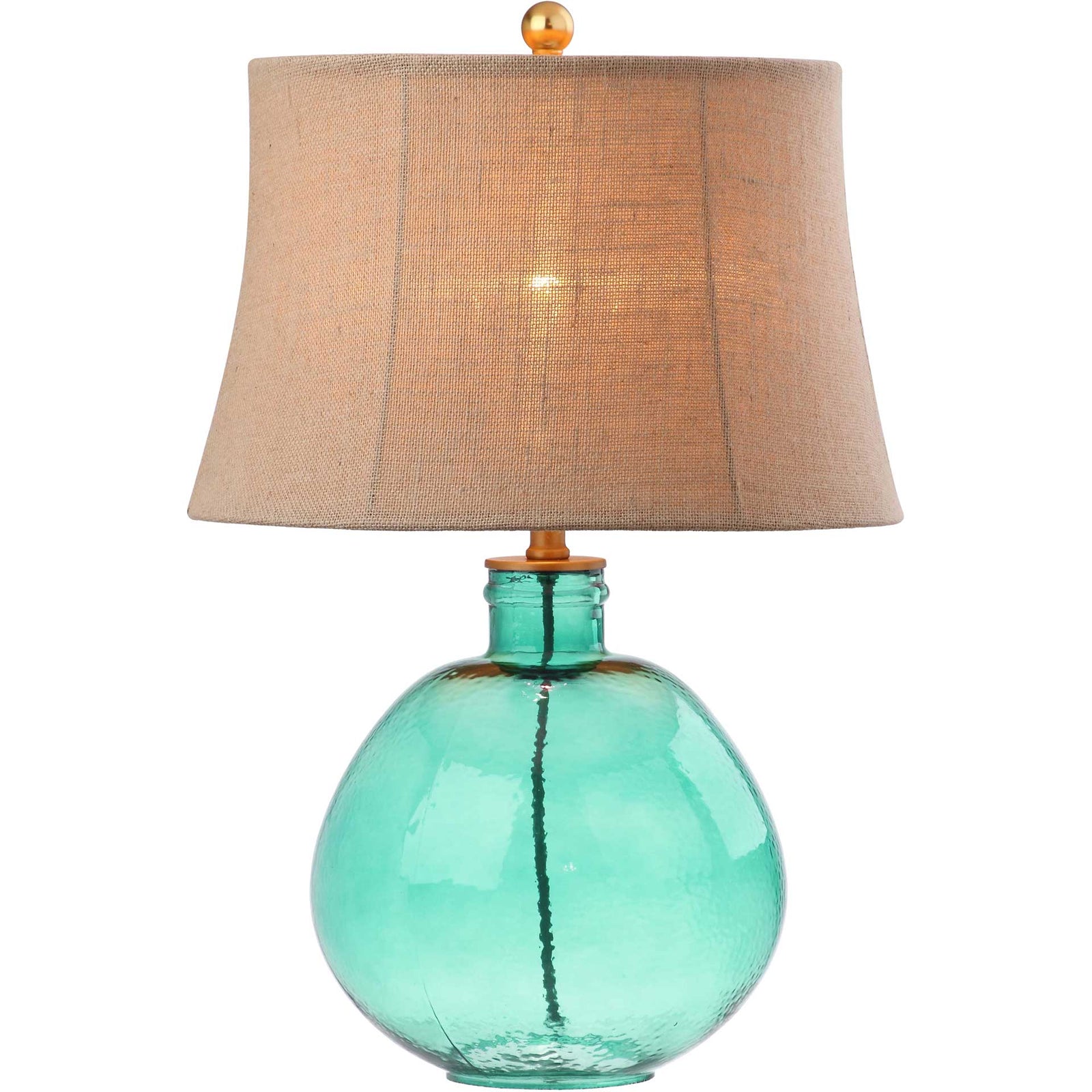 Raven Glass Table Lamp Green