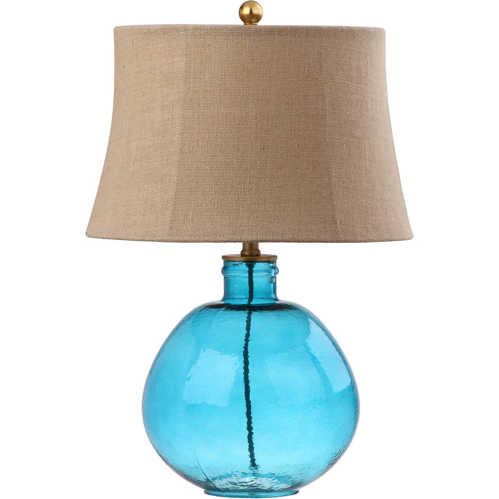 Raven Glass Table Lamp Blue