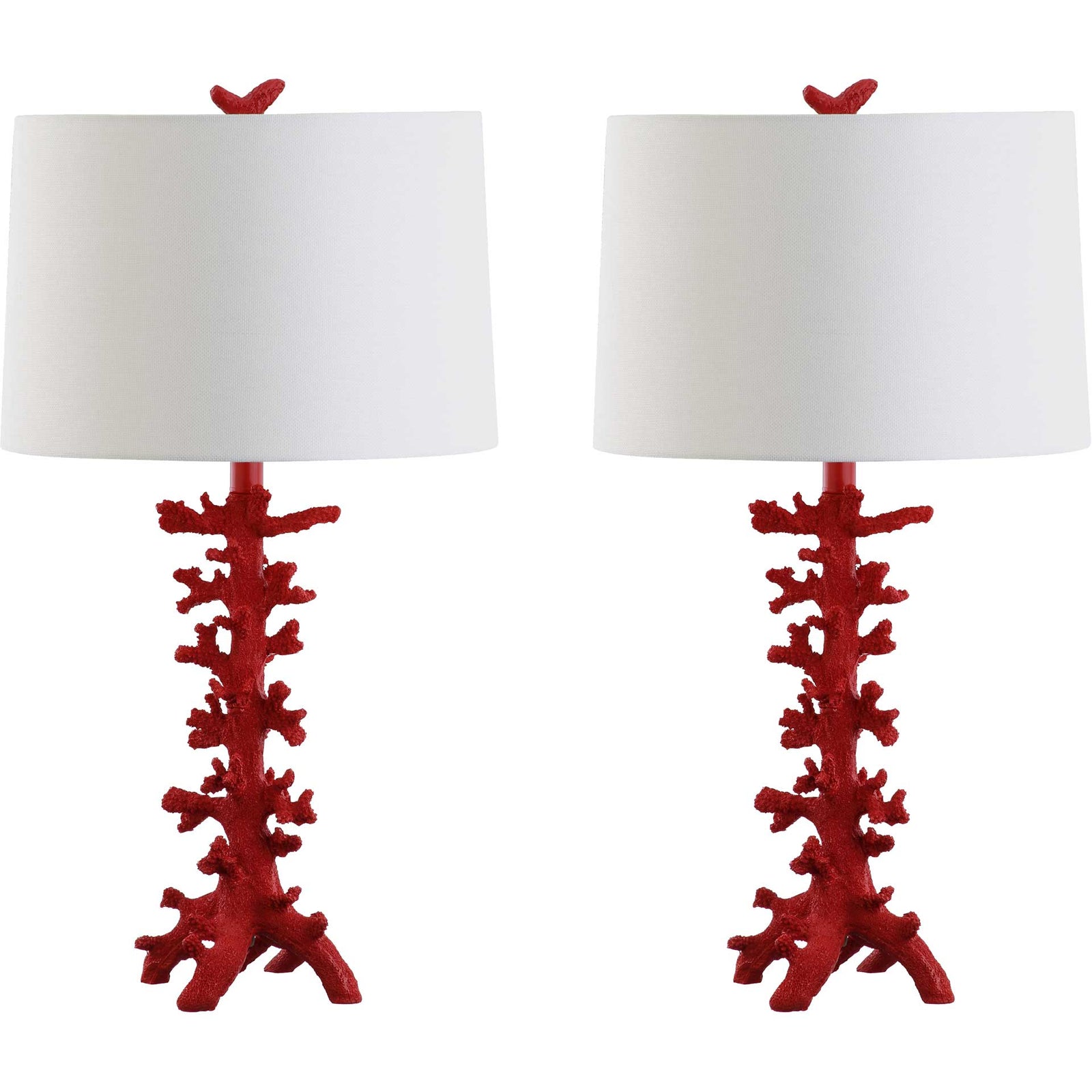 Rosa Coral Table Lamp Red (Set of 2)
