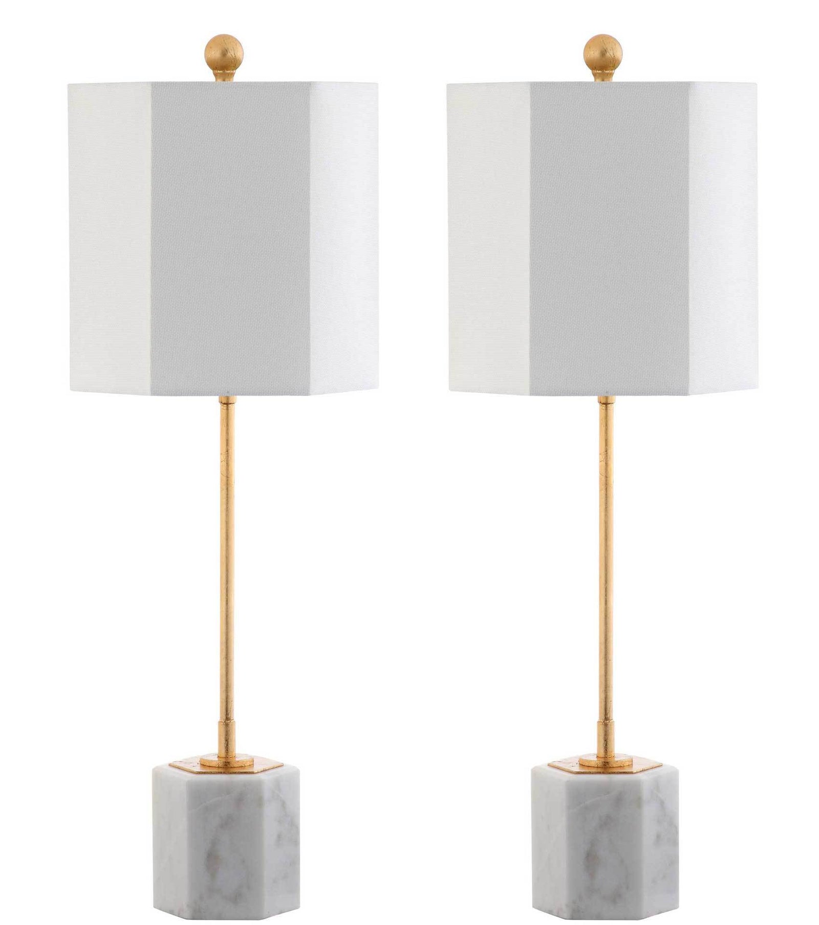 Mack Marble Table Lamp White/Gold Leaf (Set of 2)