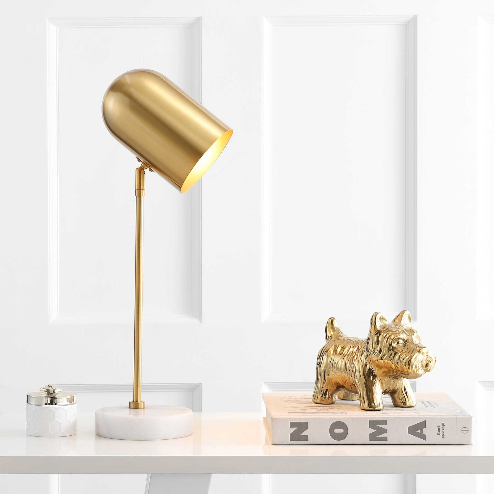 Cherish Table Lamp Brass Gold/White