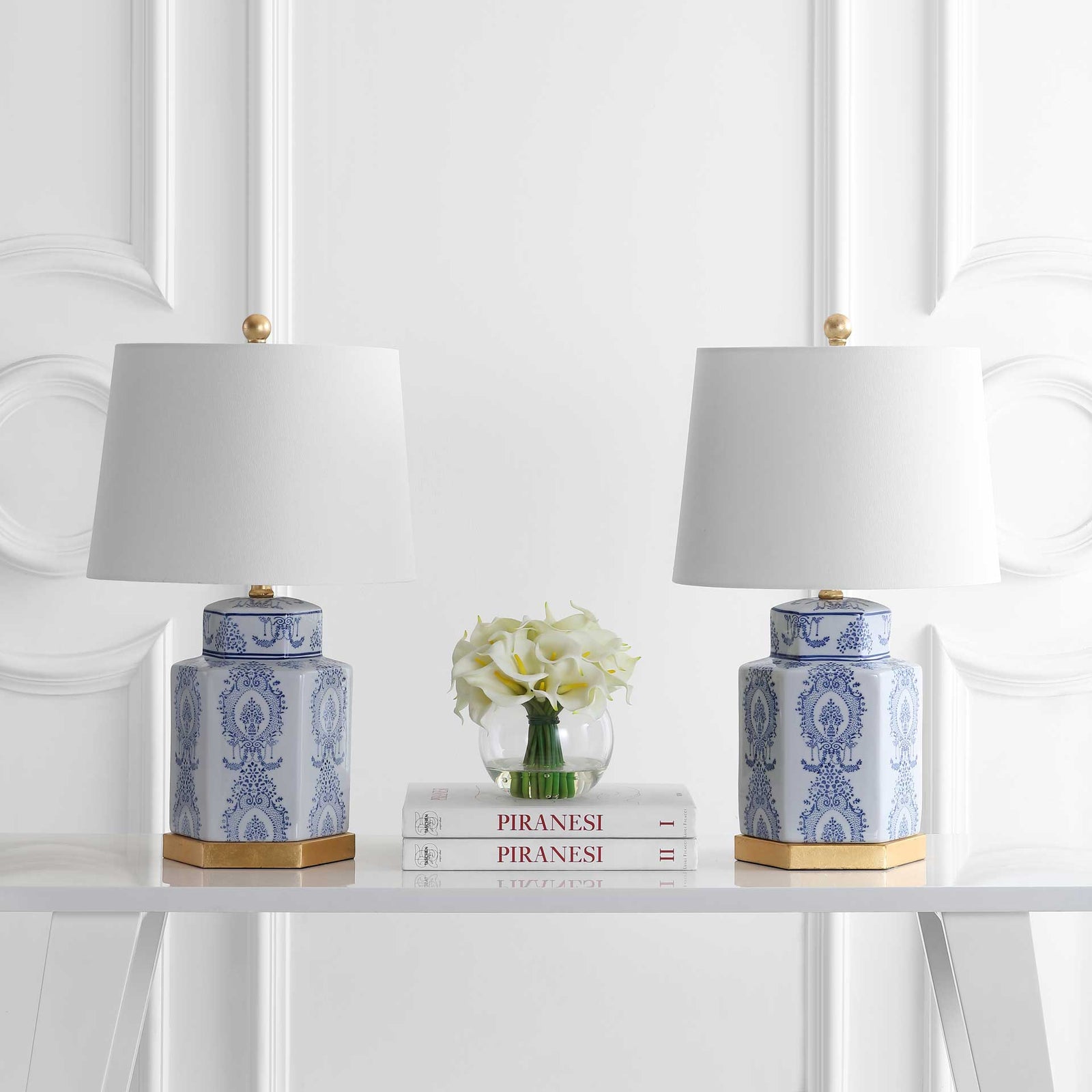 Bova Table Lamp Blue/White (Set of 2)