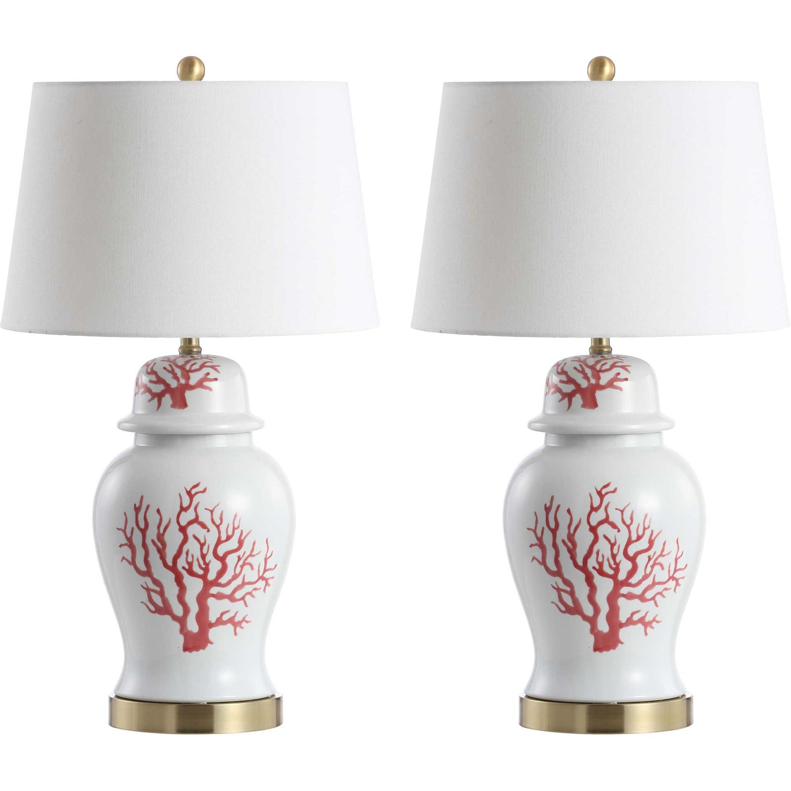 Embrace Table Lamps Red/White (Set of 2)