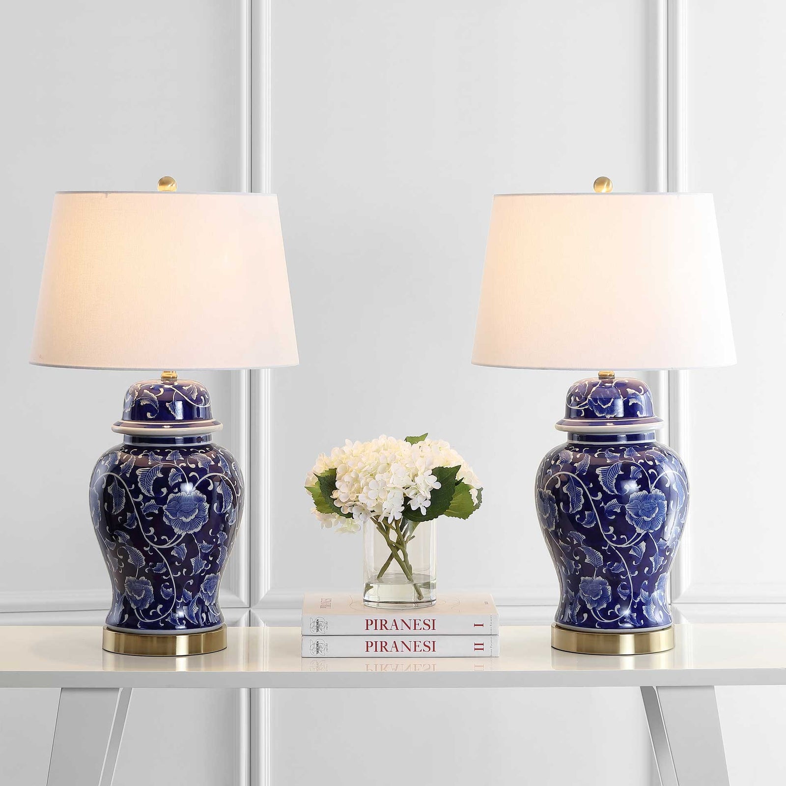 Ahmed Table Lamp Navy/White (Set of 2)