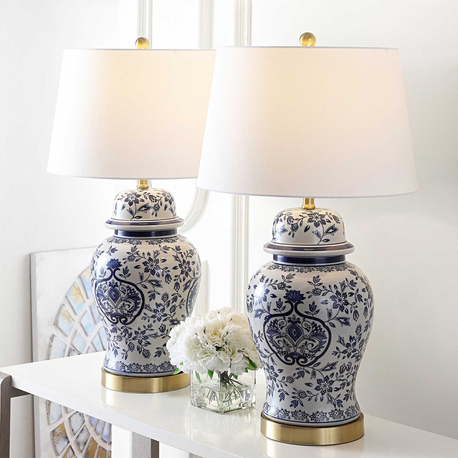 Ariela Table Lamps Blue/White (Set of 2)