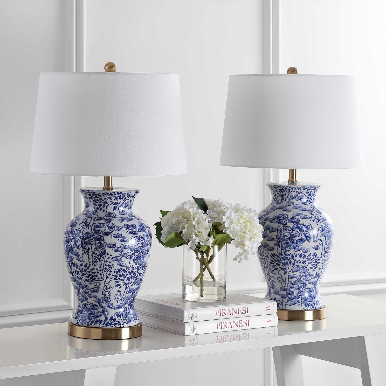 Alma Table Lamp Blue/White (Set of 2)
