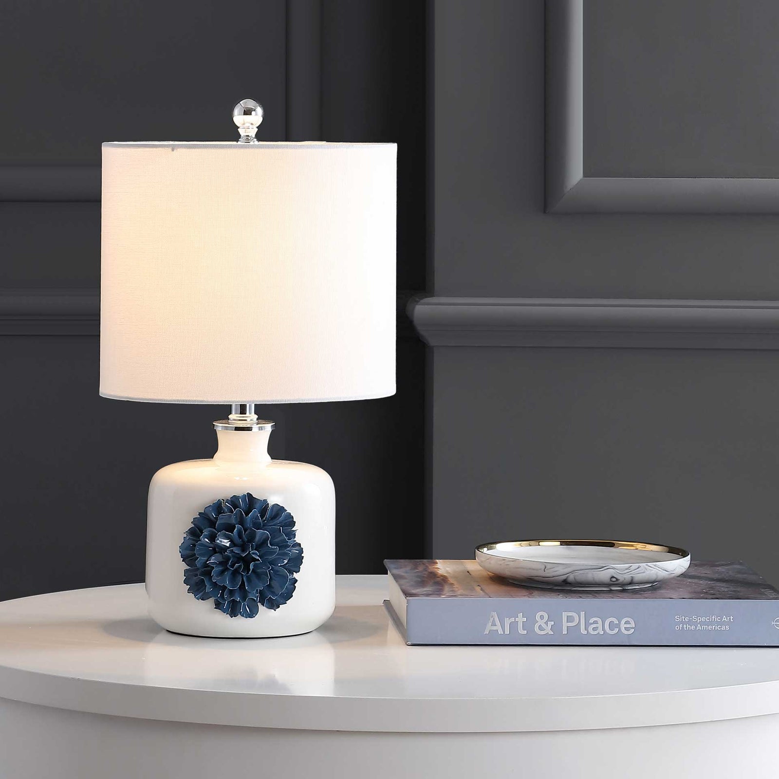 Oladele Table Lamp White/Blue