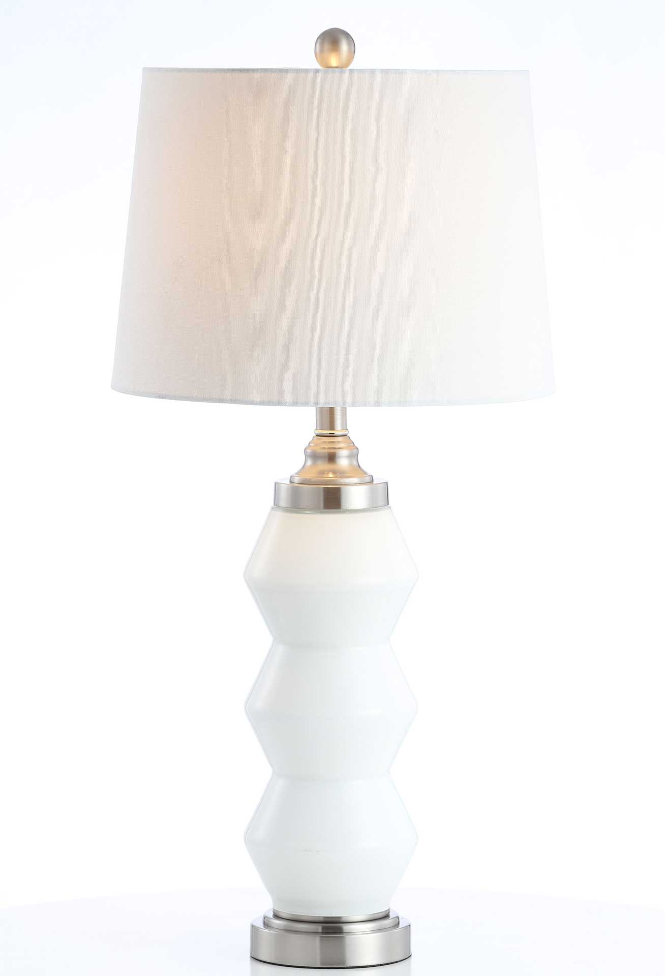 Java Table Lamp White/Nickel