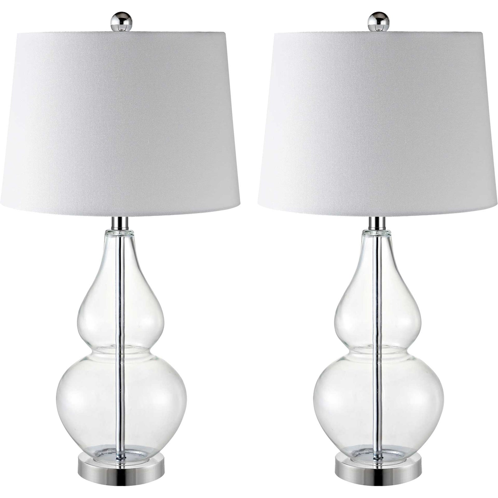 Fredio Table Lamps Clear/Chrome (Set of 2)
