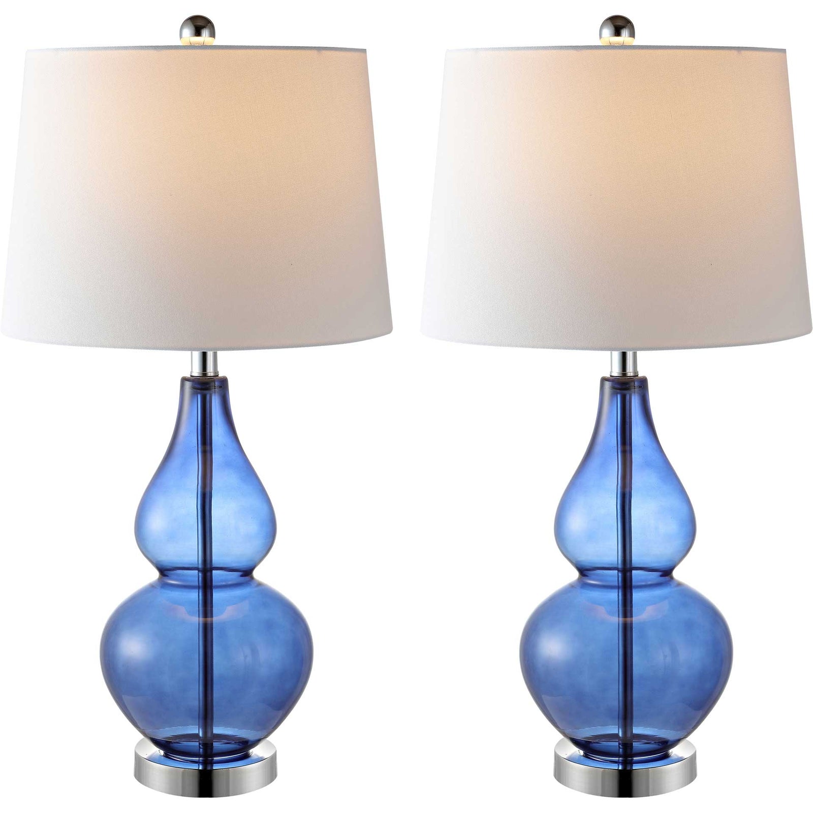 Fredio Table Lamps Blue/Chrome (Set of 2)
