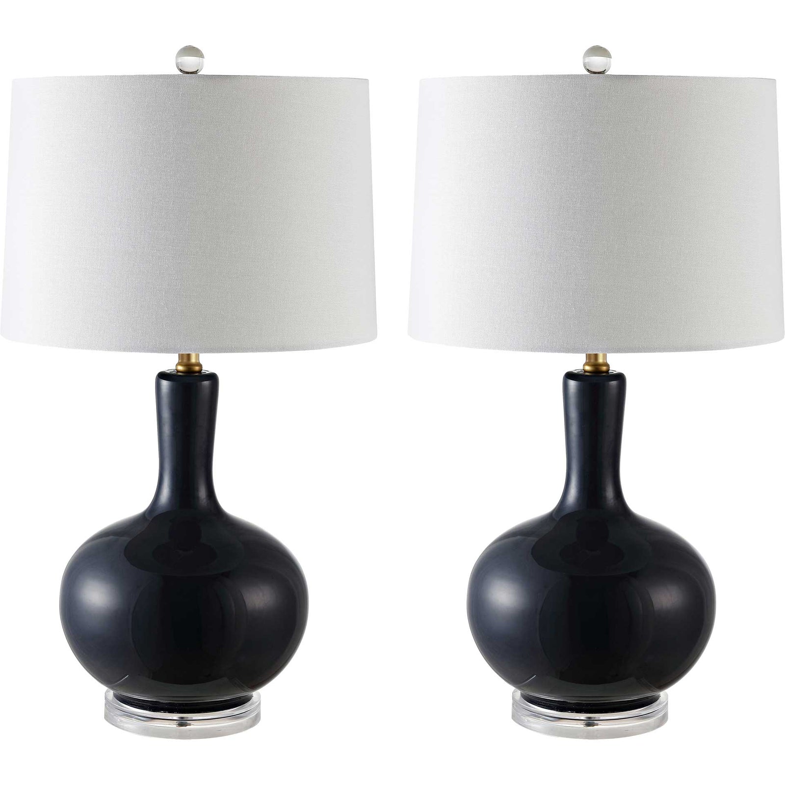 Nigel Table Lamps Navy/Clear (Set of 2)