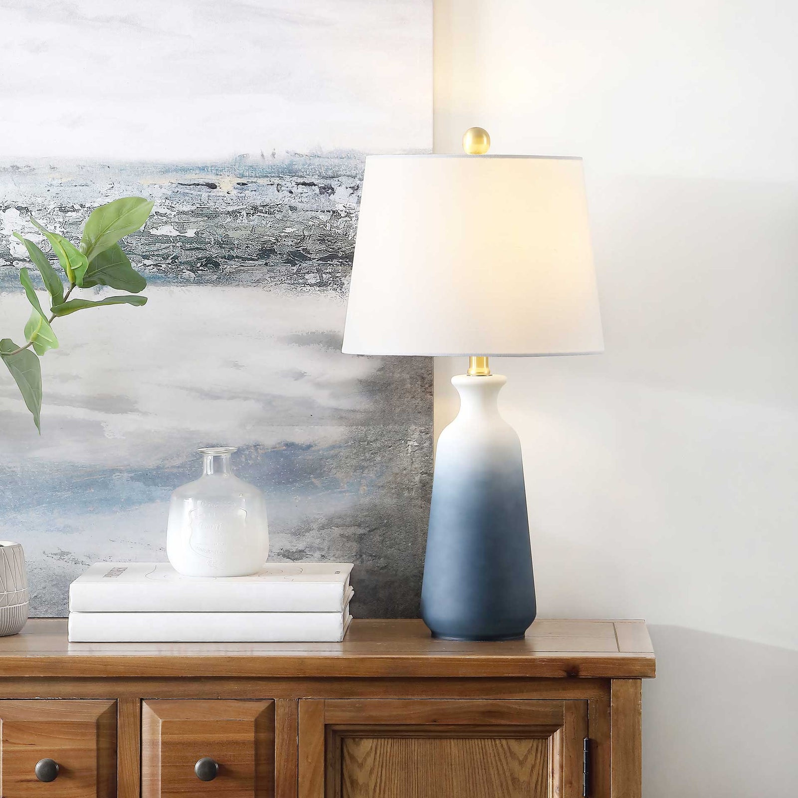 Nahla Table Lamp White/Blue