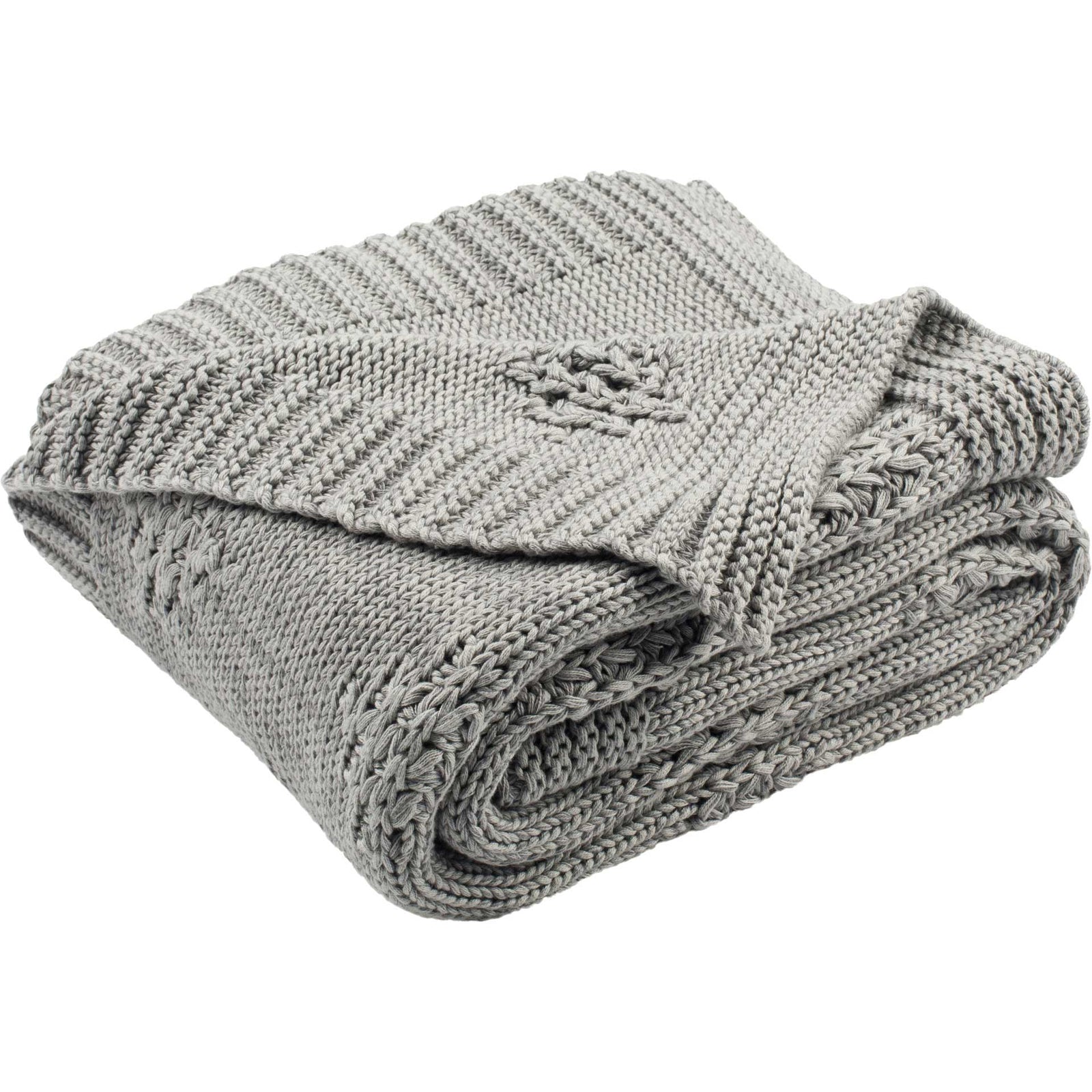 Colin Knit Throw Medium Gray/Light Gray