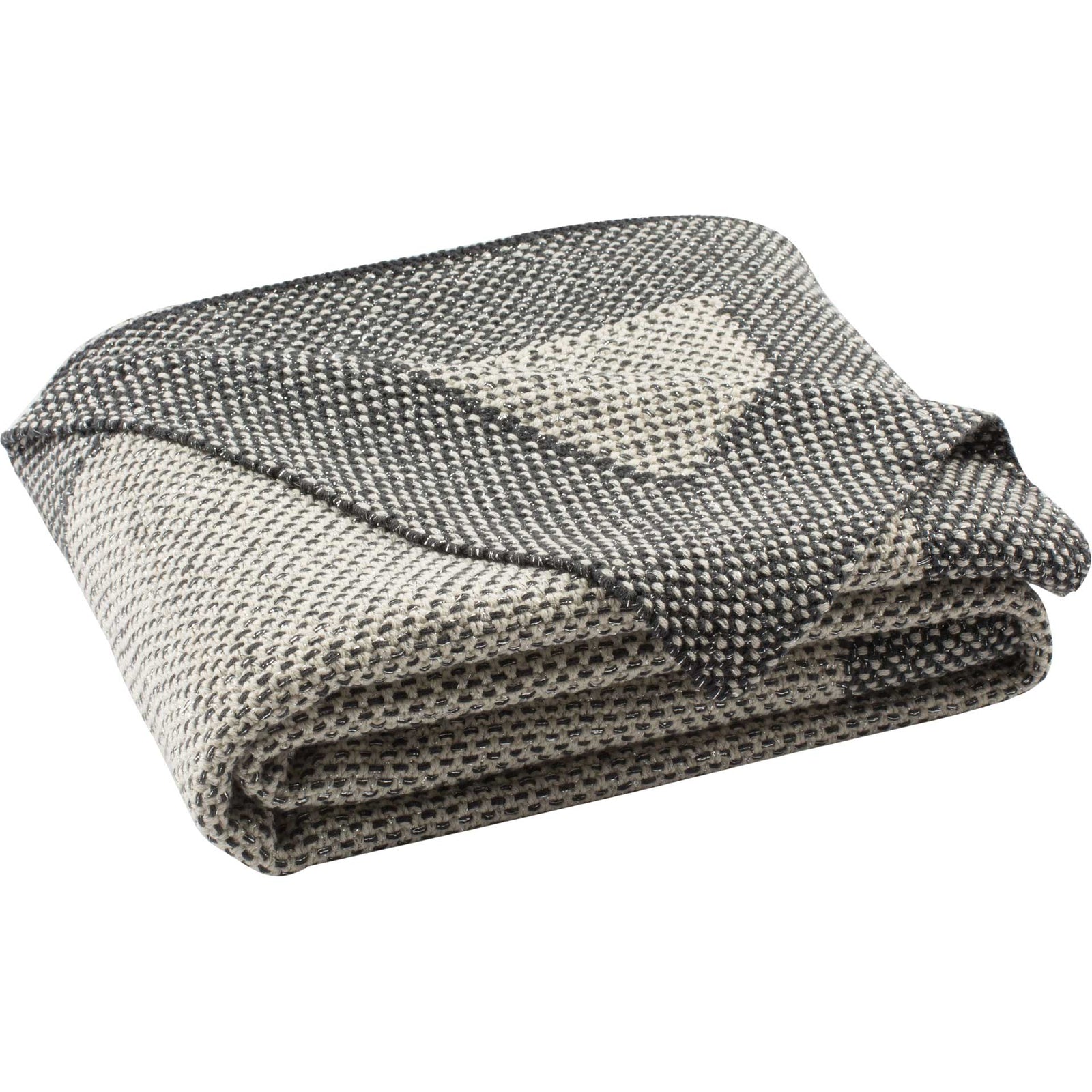 Danielle Knit Throw Dark Gray/Natural/Silver