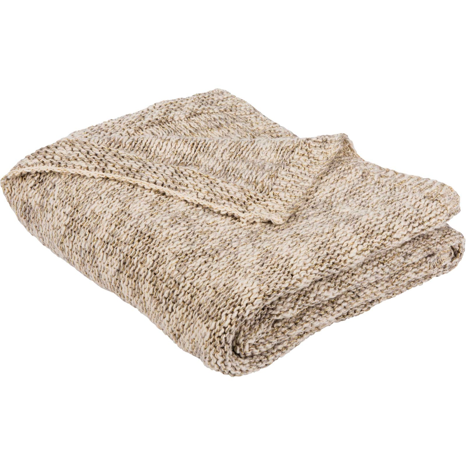 Ranger Knit Throw Light Gray/Natural/Gold