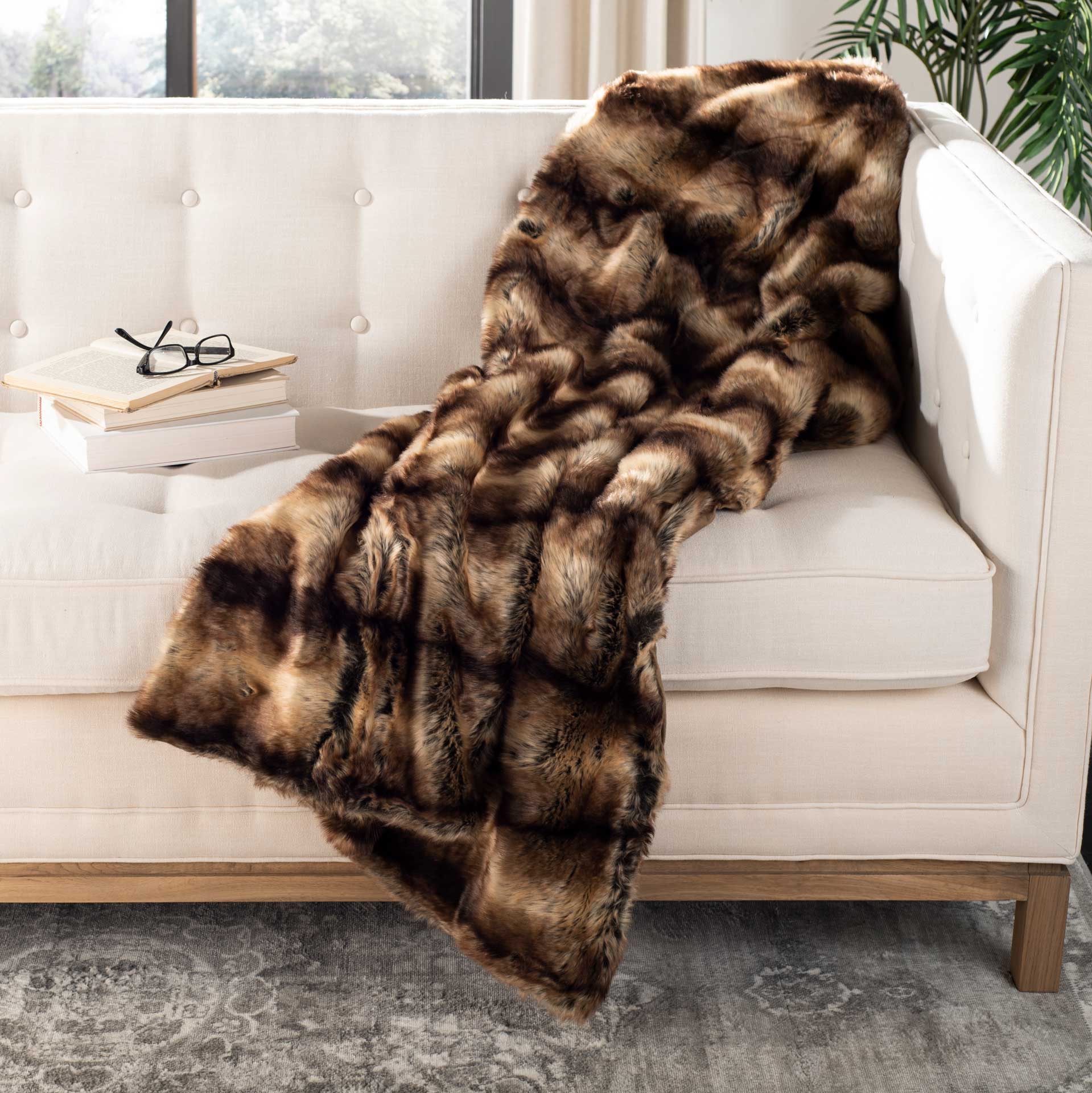 Faux Luxe Brick Throw Chocolate