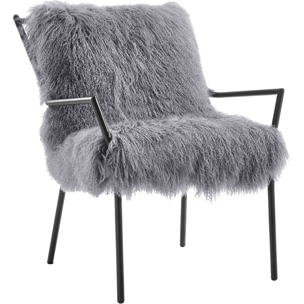 Leary Sheepskin Chair Gray