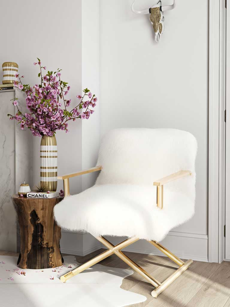 Jackie Sheepskin Chair White