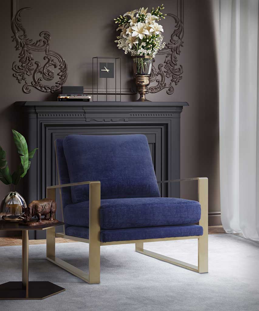 Morton Velvet Chair Navy