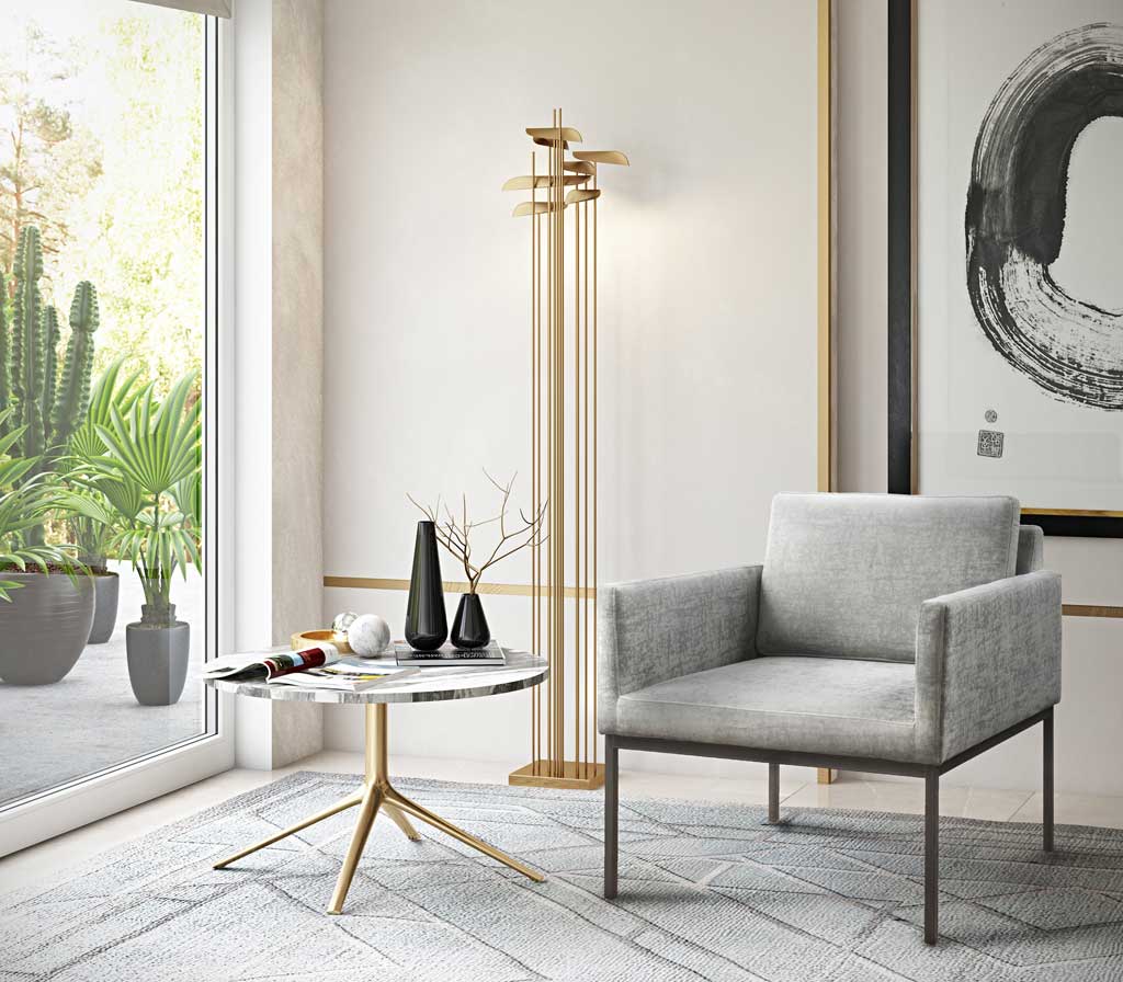 Carlson Velvet Chair Gray